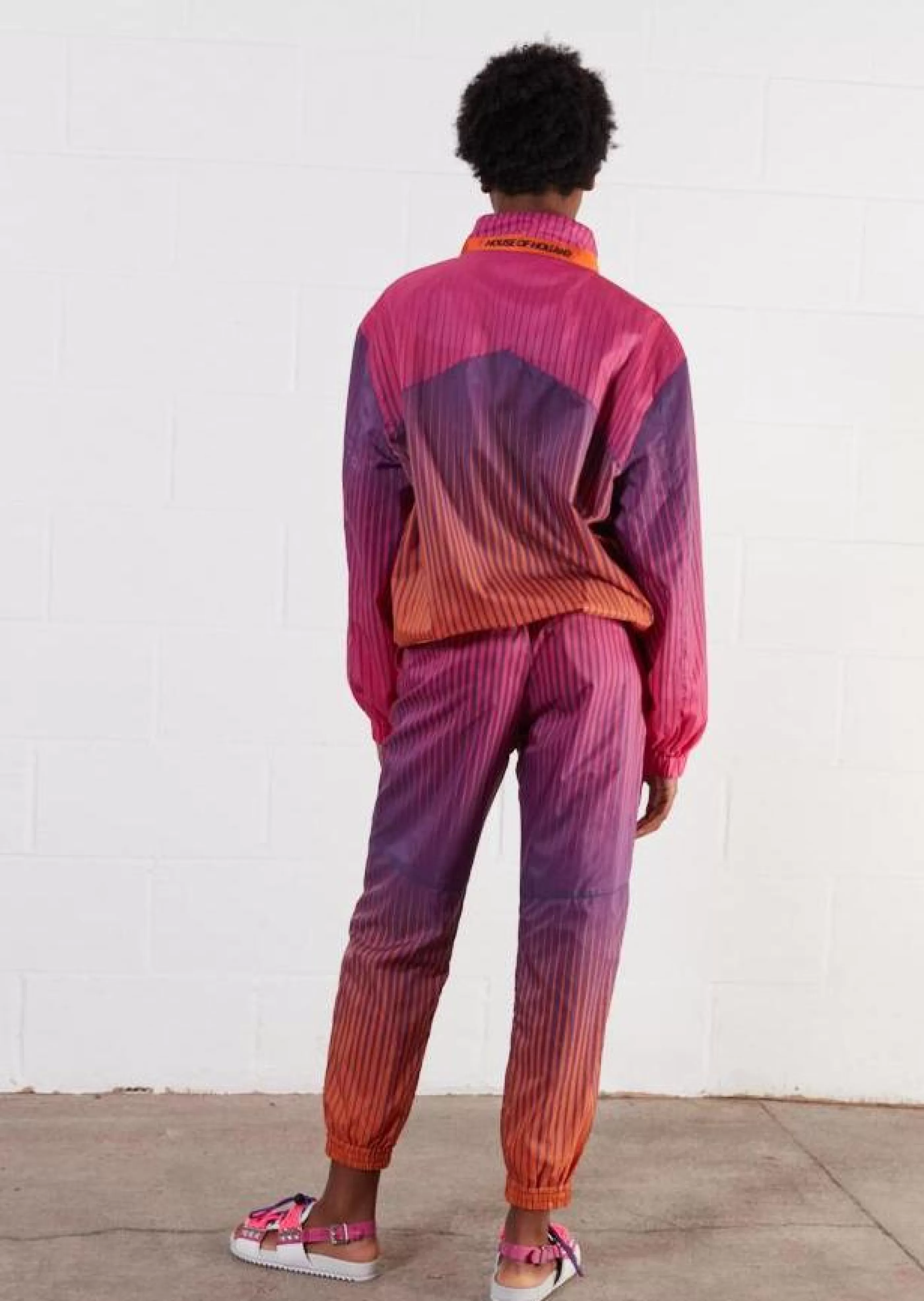 Store Andrew Brischler Neon Print Track Pant (Pink & Orange) | Skirts & Trousers