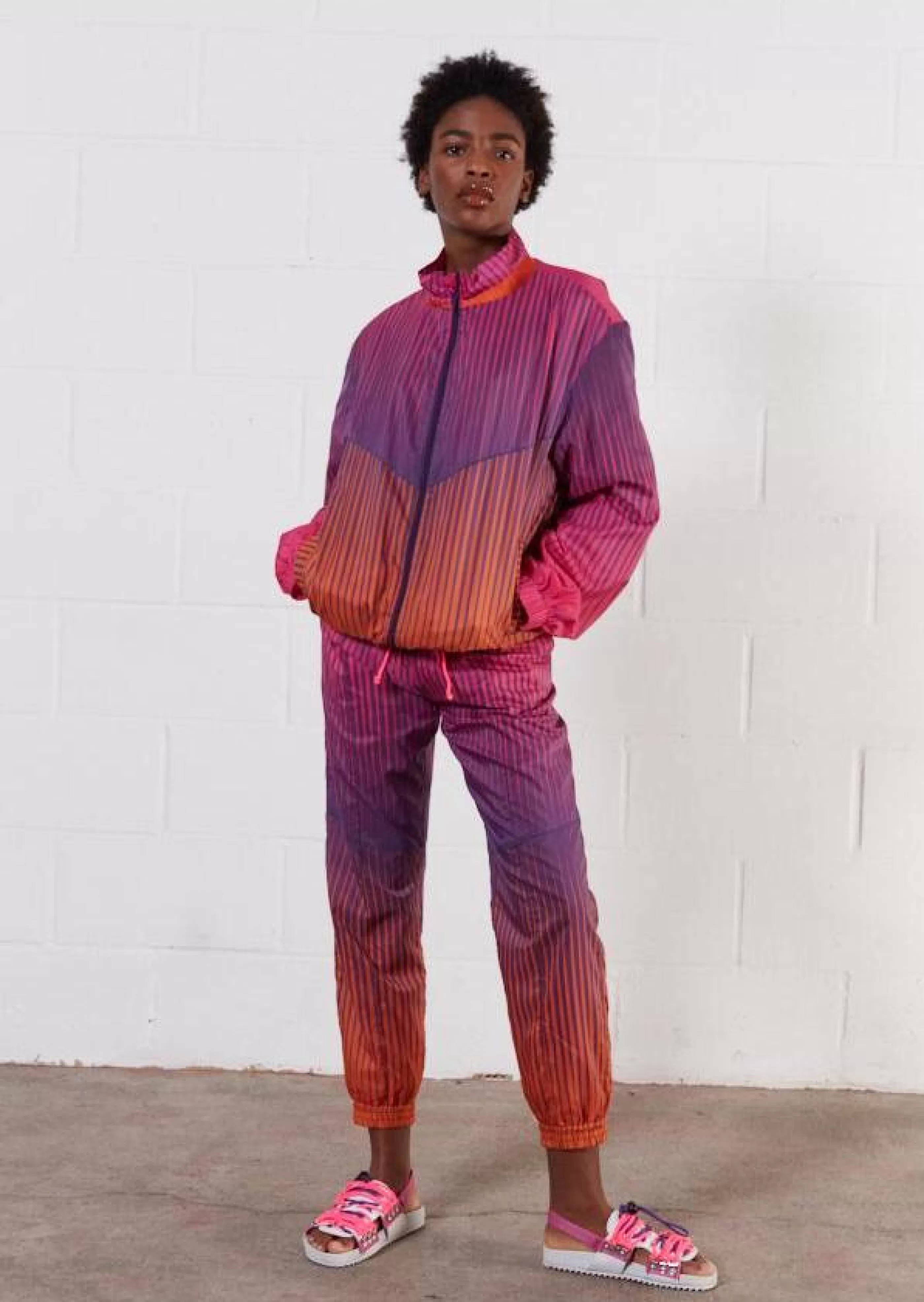 Best Andrew Brischler Neon Print Track Top (Pink & Orange) | Jumpers & Hoodies