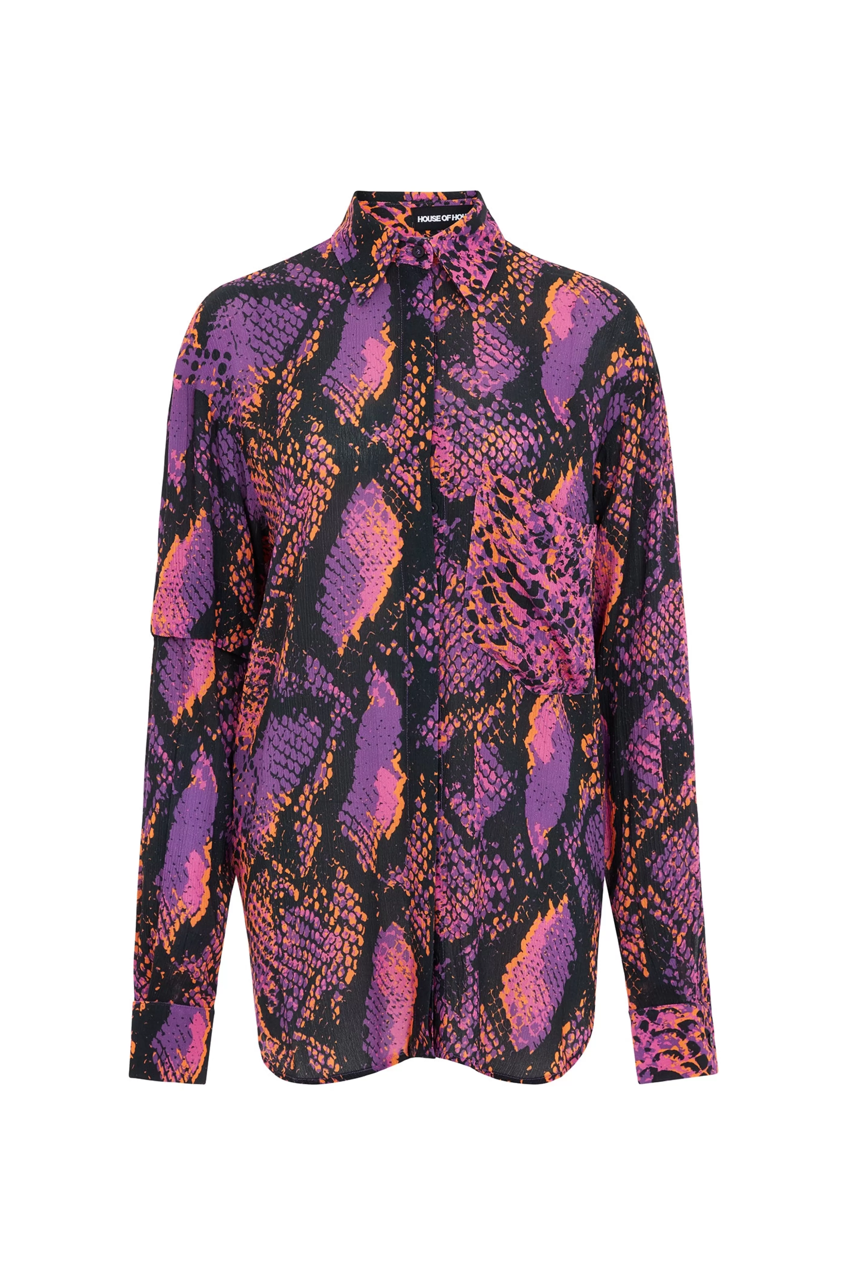 Best Sale Asymmetric Double Snake Print Viscose Shirt (Pink) | Tops & T-shirts | Tops & T-shirts