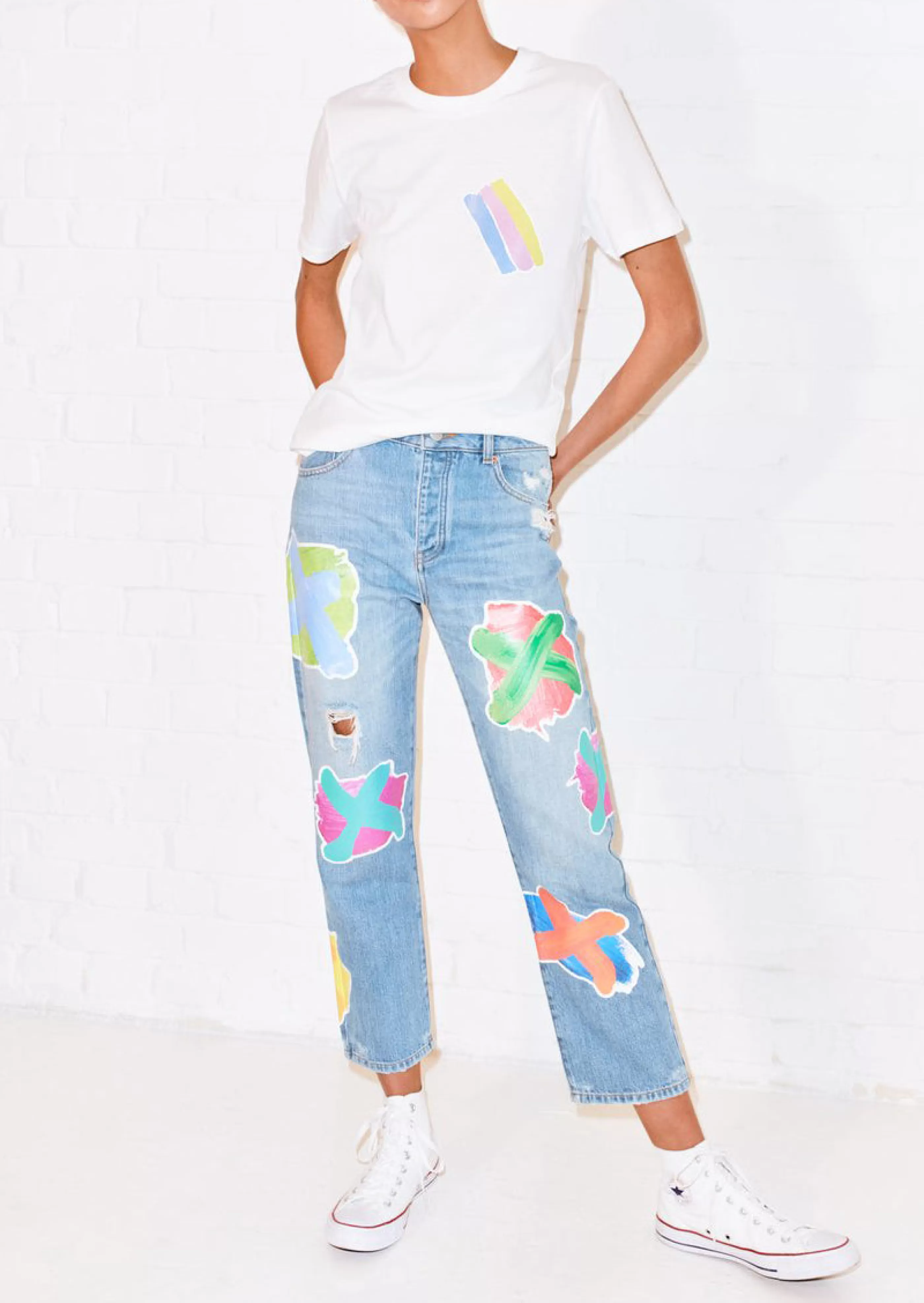 Best Cross Transfer Print Boyfriend Jean | Skirts & Trousers | Denim