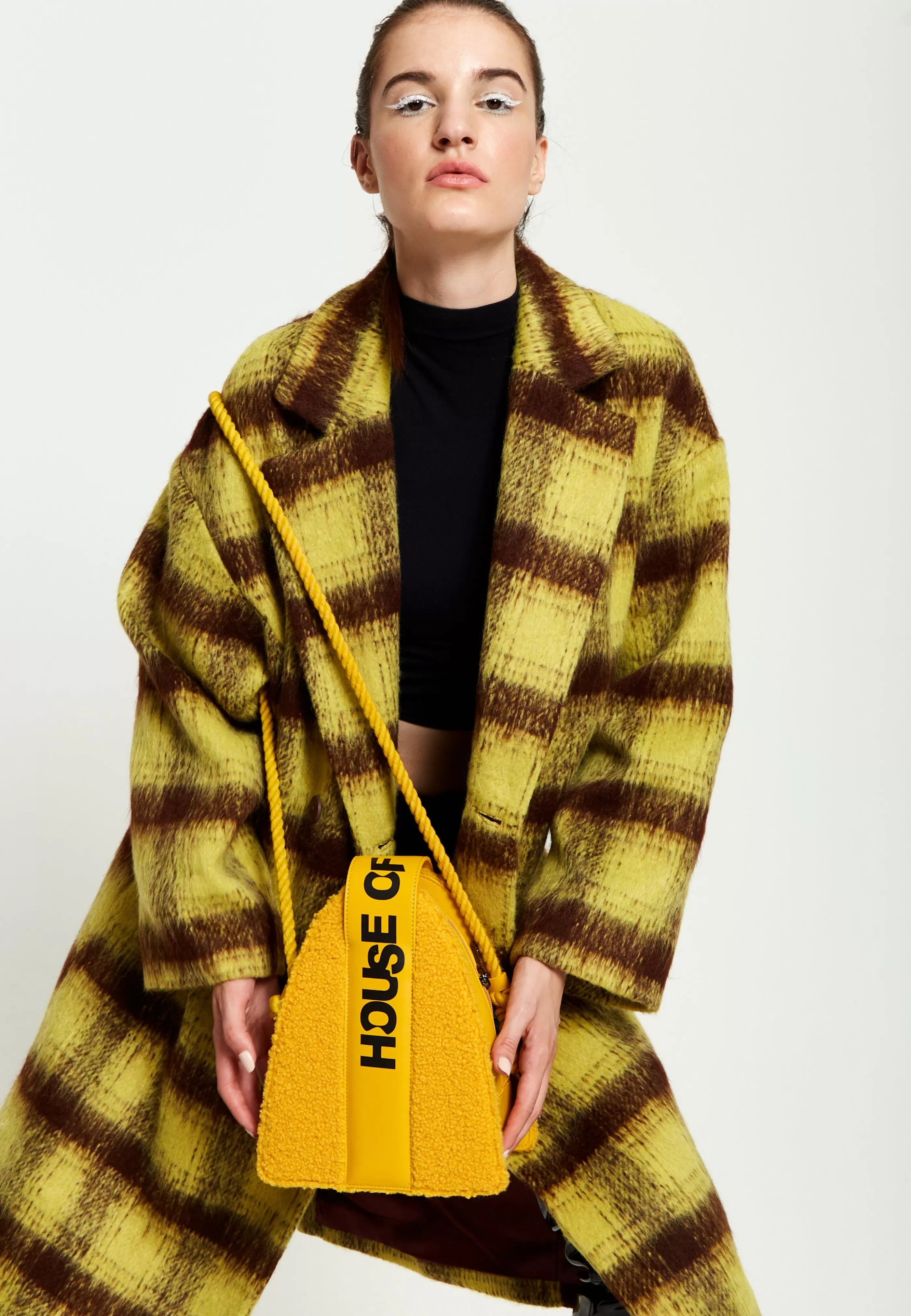 Cheap Abstract Shape Cross Body Bag In Teddy Mustard Bags and Wallets | Bags and Wallets