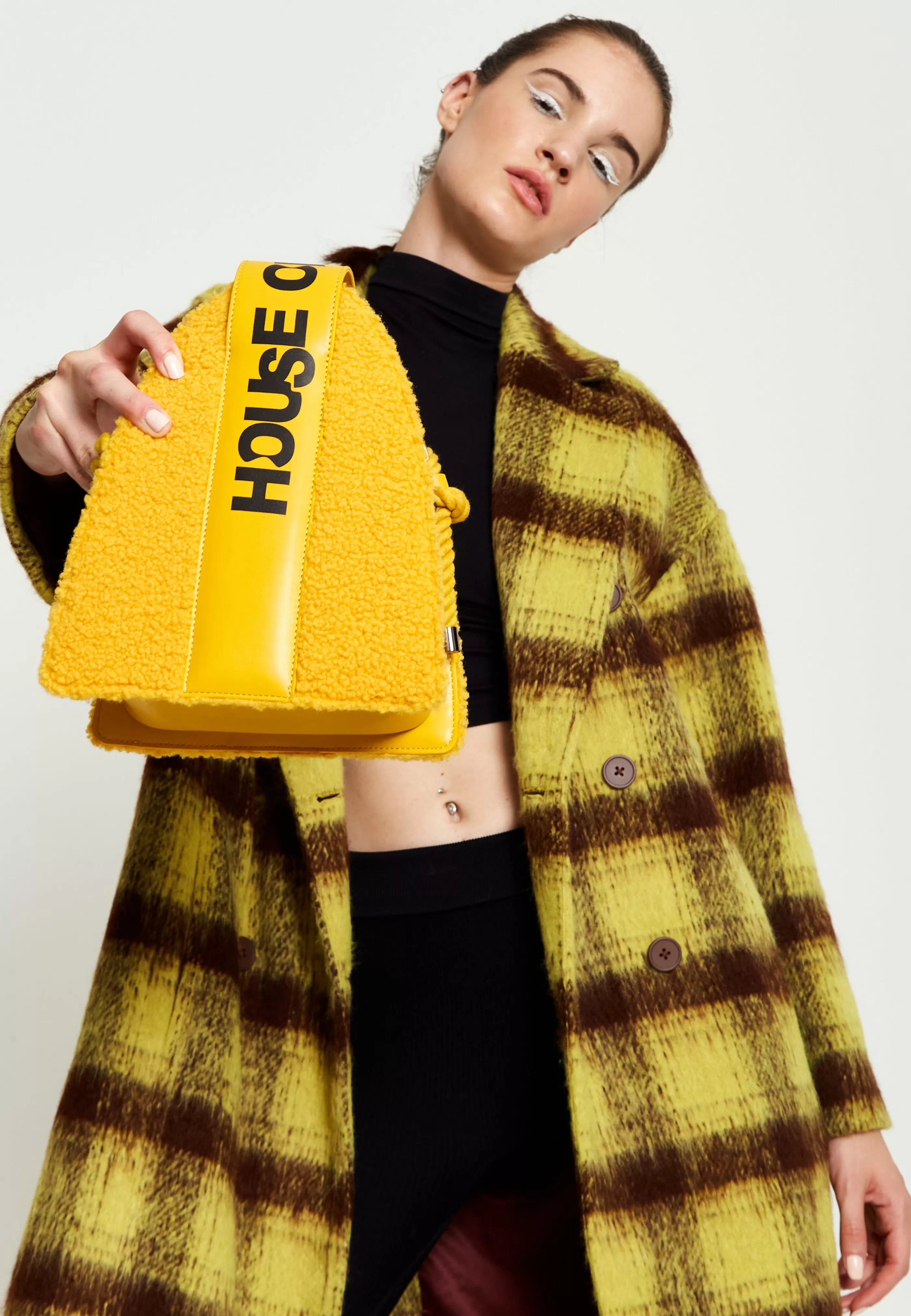 Cheap Abstract Shape Cross Body Bag In Teddy Mustard Bags and Wallets | Bags and Wallets