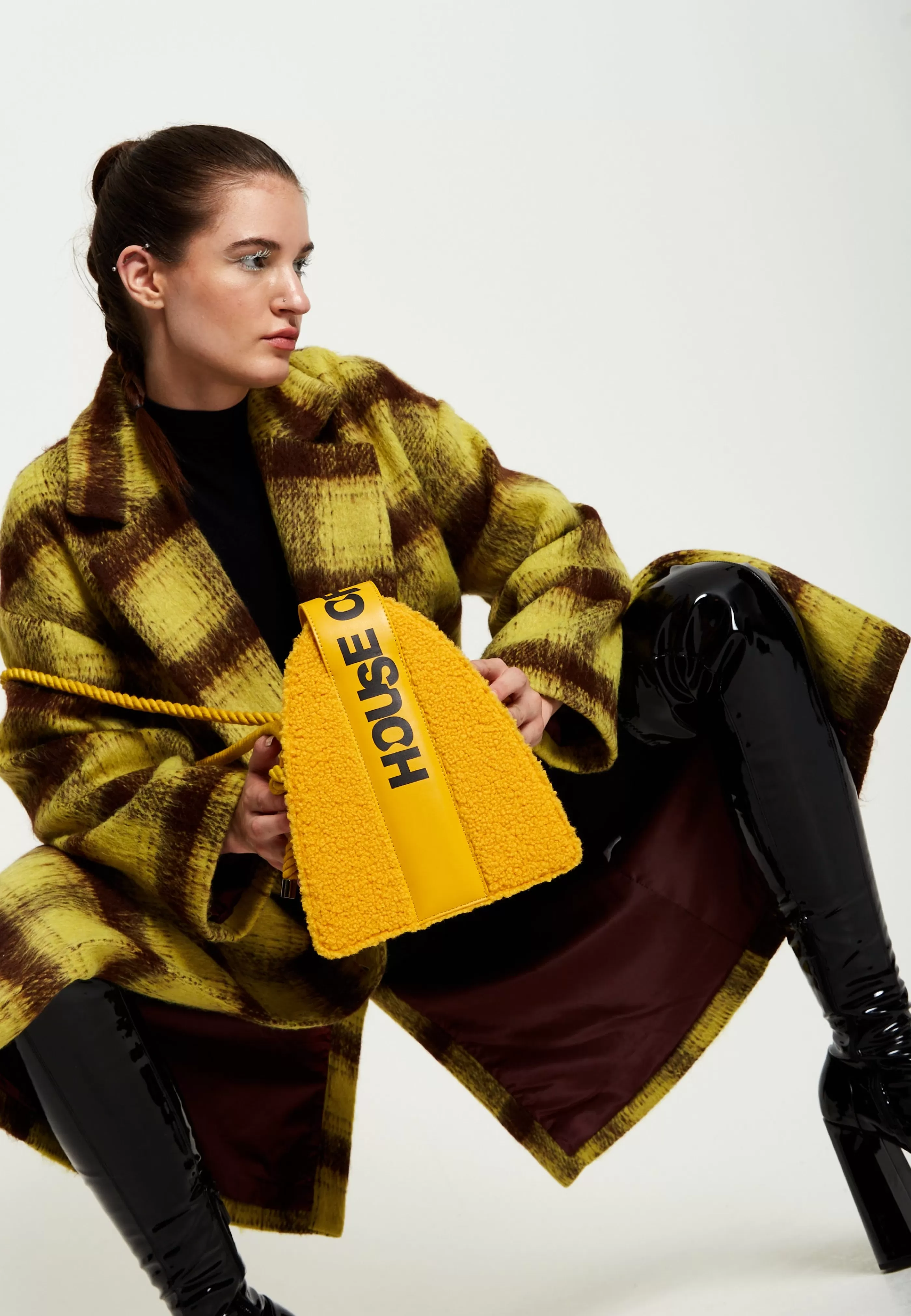 Cheap Abstract Shape Cross Body Bag In Teddy Mustard Bags and Wallets | Bags and Wallets