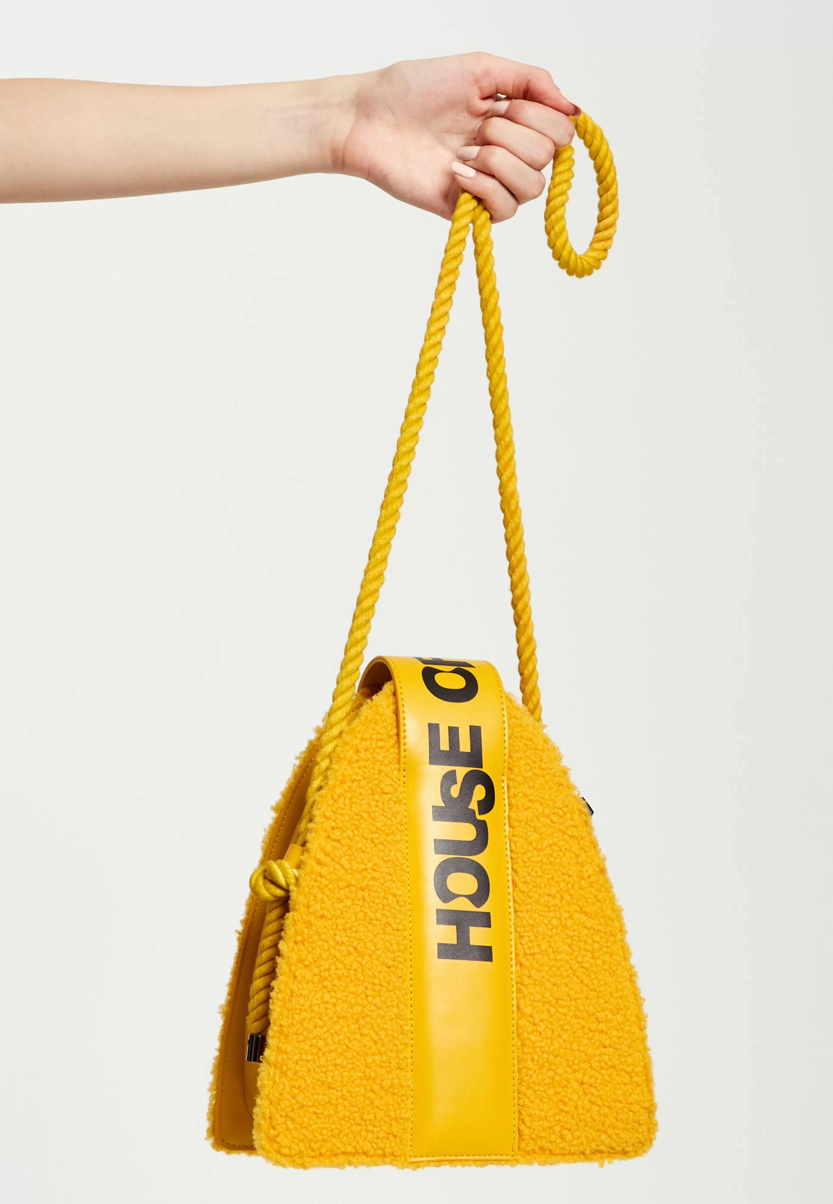 Cheap Abstract Shape Cross Body Bag In Teddy Mustard Bags and Wallets | Bags and Wallets
