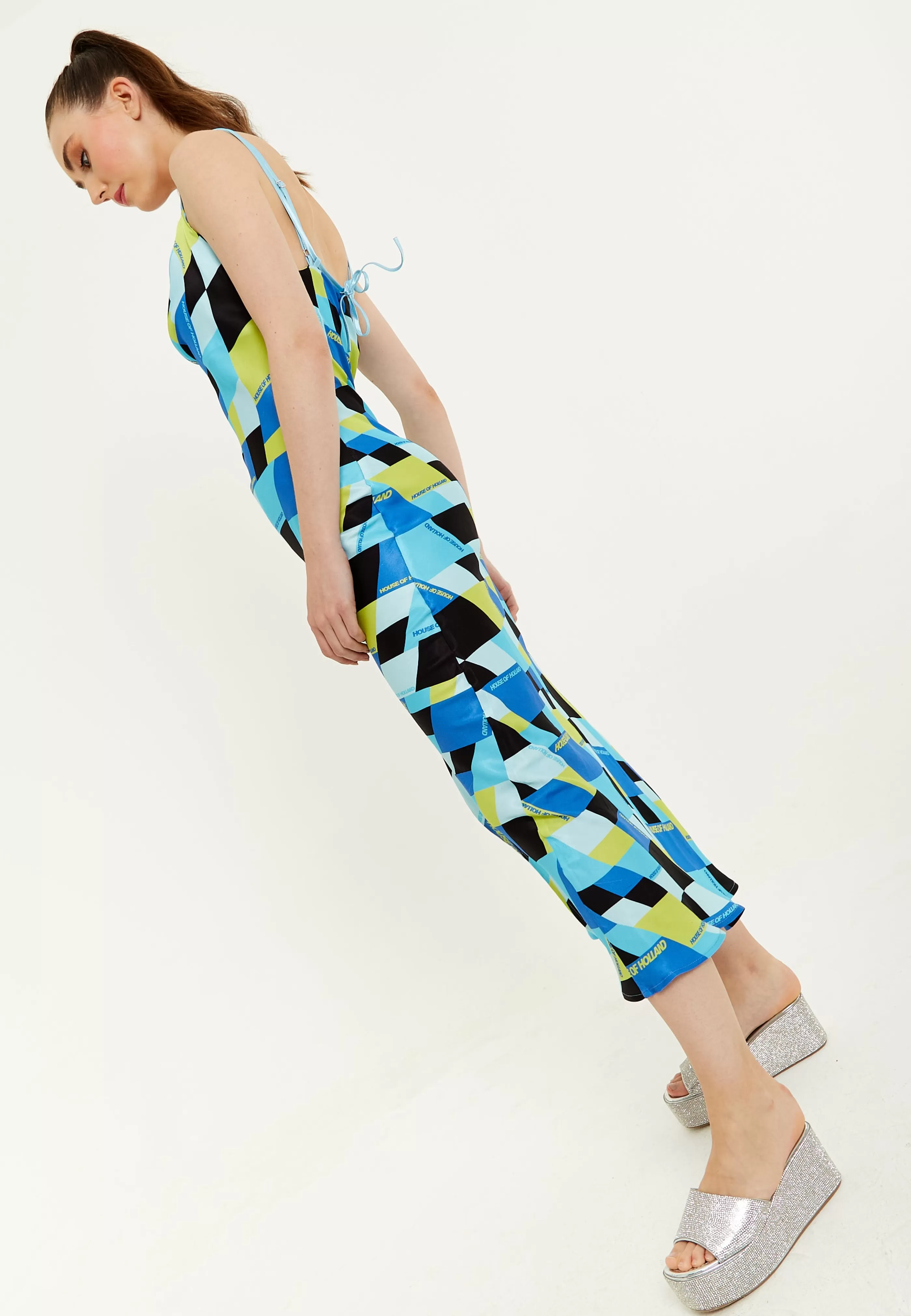 Outlet And Black Printed Midi Dress With Cowl Neck Dresses | Dresses