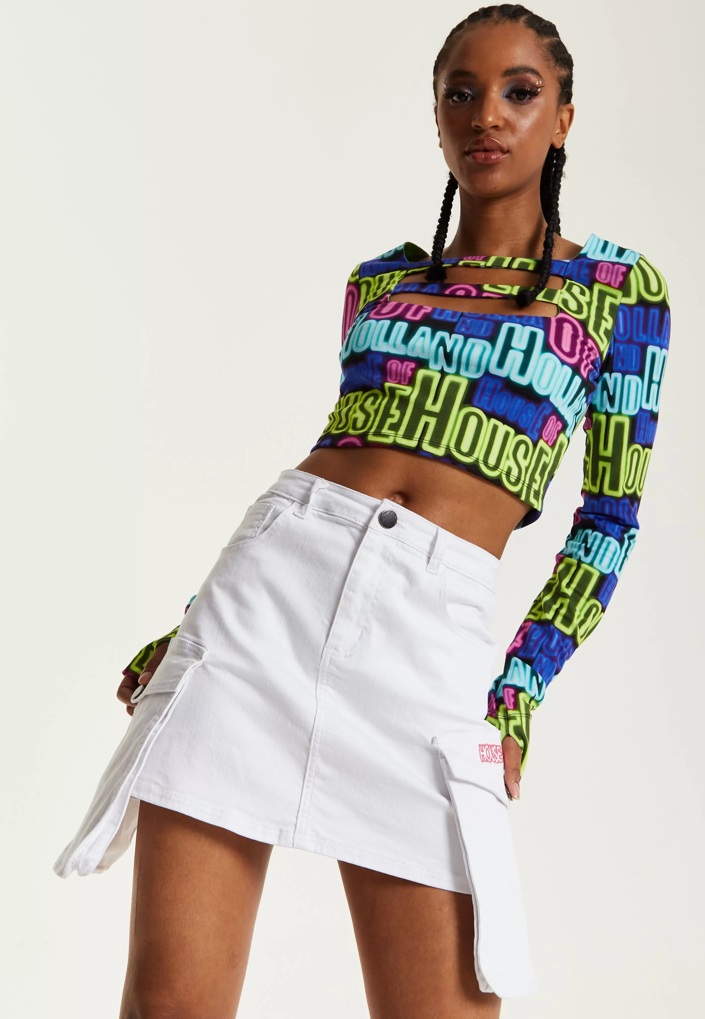 Sale Cargo Pocket Denim Mini Skirt In Skirts & Trousers