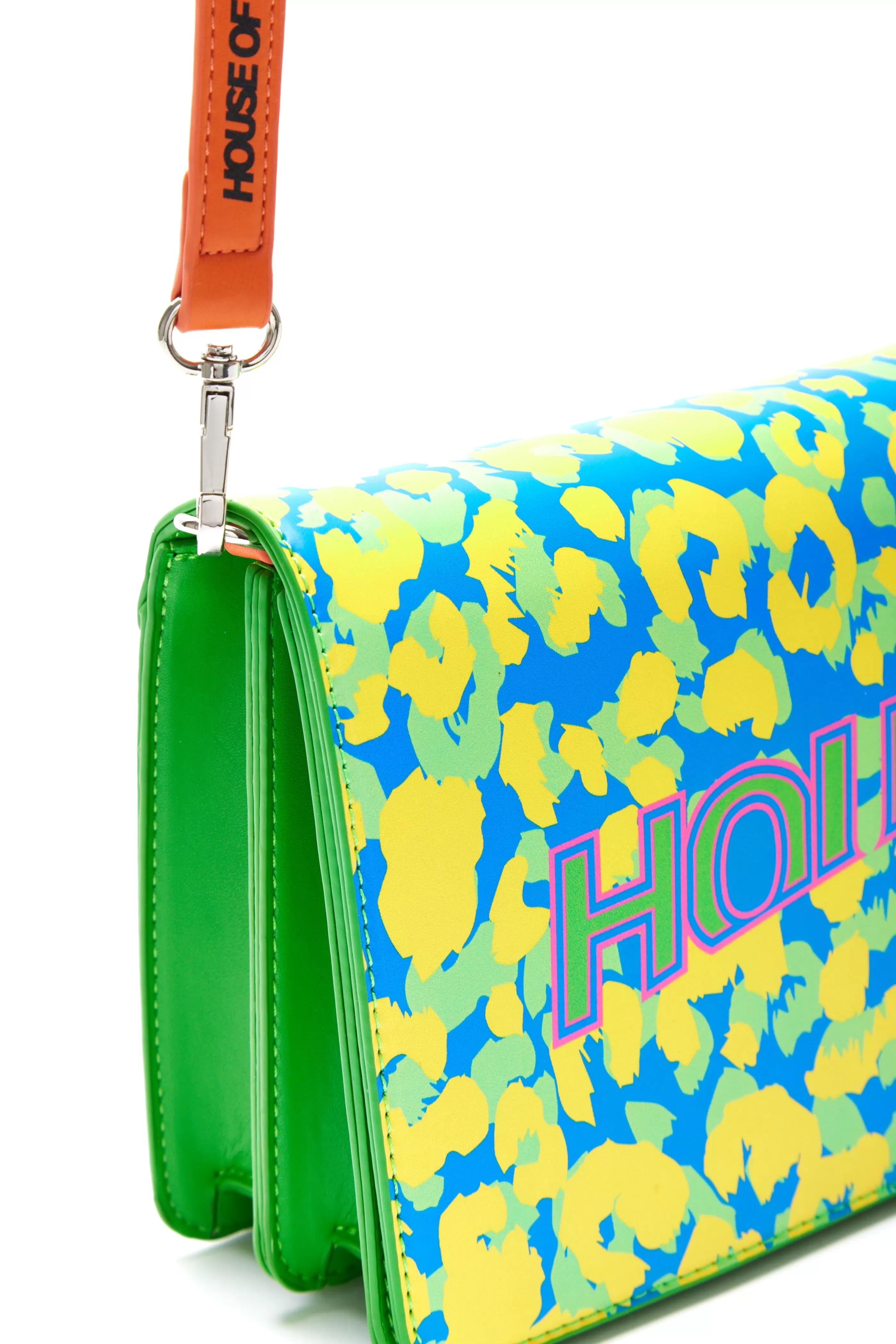 Shop Cross Body Bag In Green With ‘House’ Print Bags and Wallets | Bags and Wallets