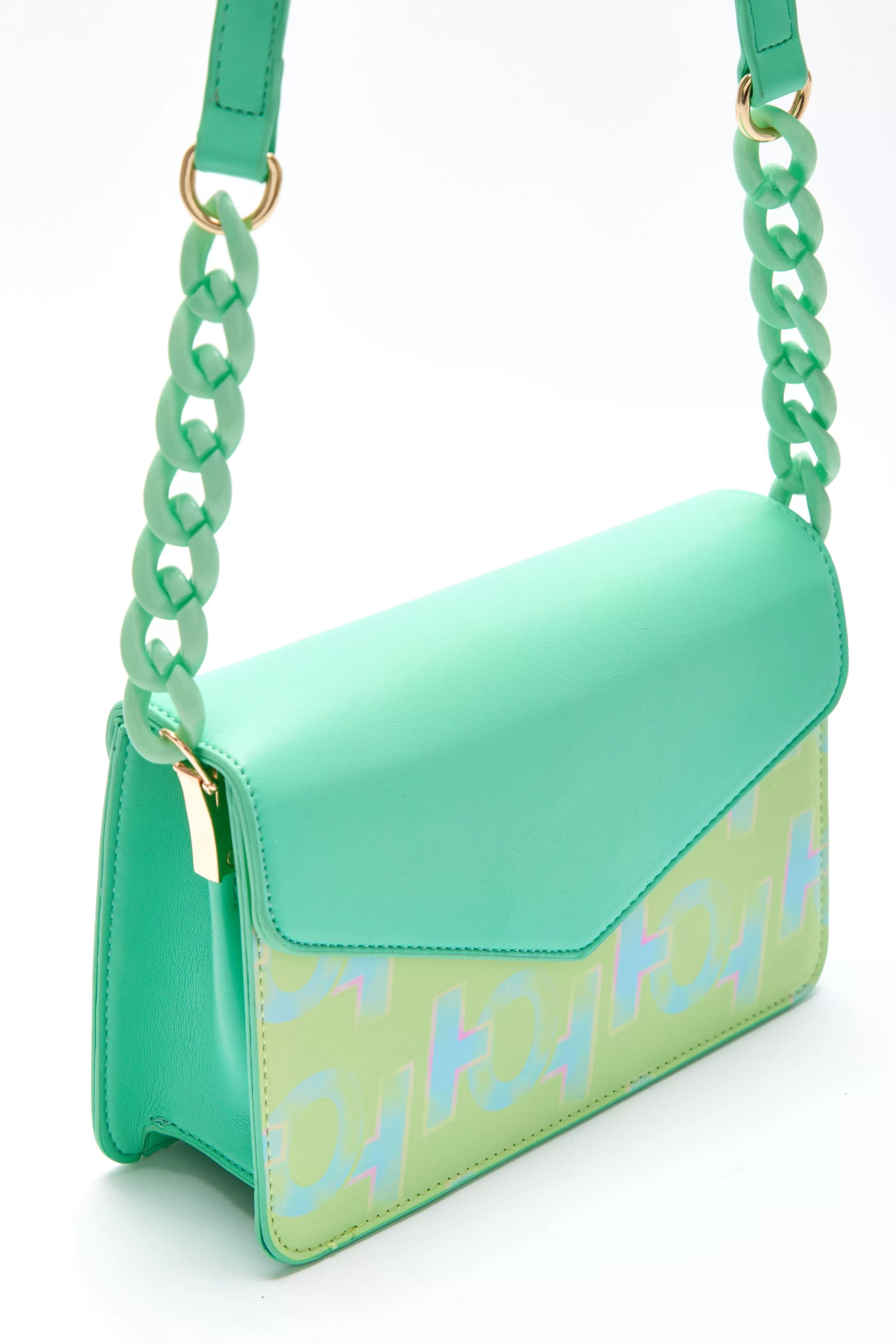 Hot Cross Body Bag In Mint And Pistachio With A Logo Prin Bags and Wallets | Bags and Wallets