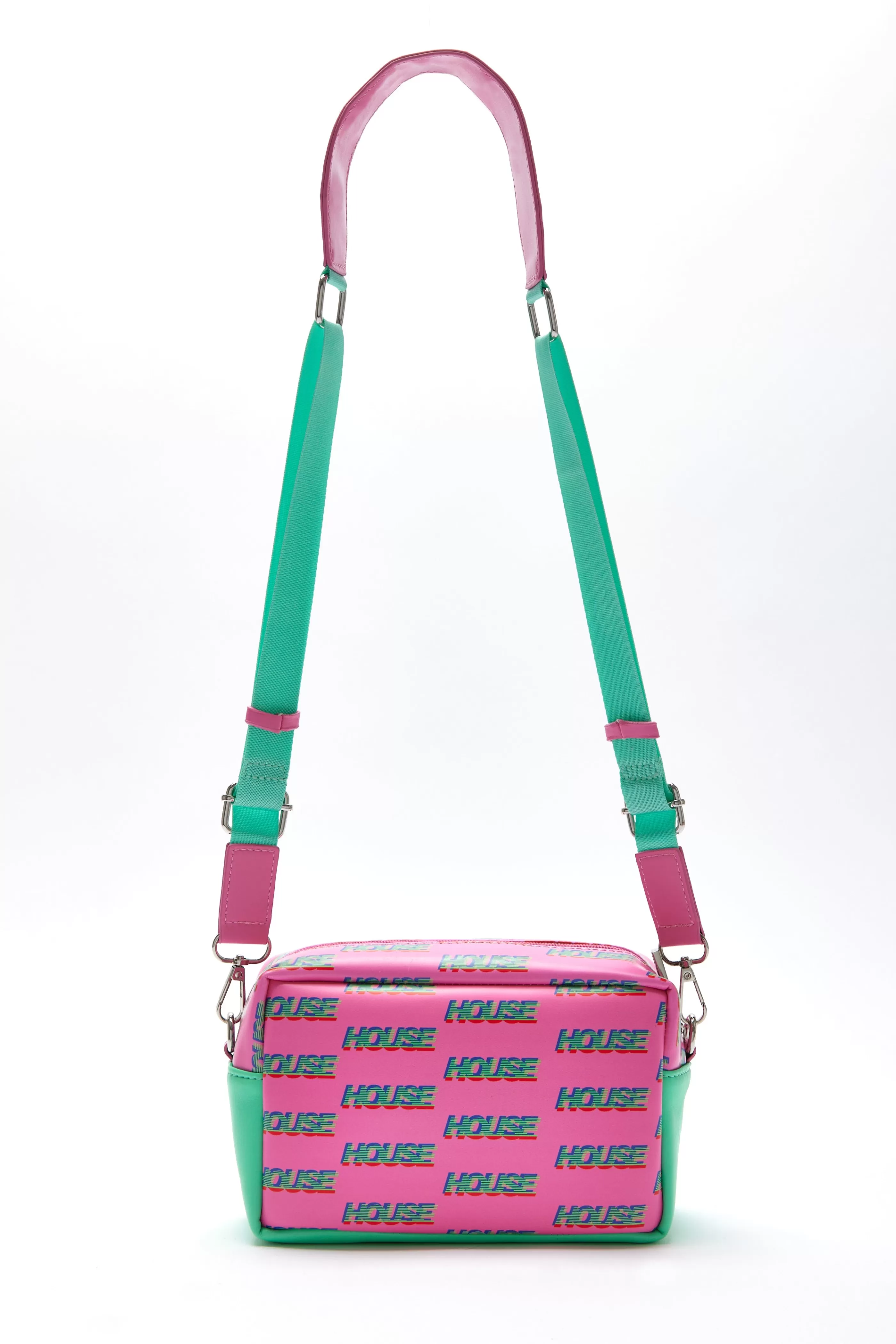 Fashion Cross Body Bag In And Mint With ‘House’ Print Bags and Wallets | Bags and Wallets