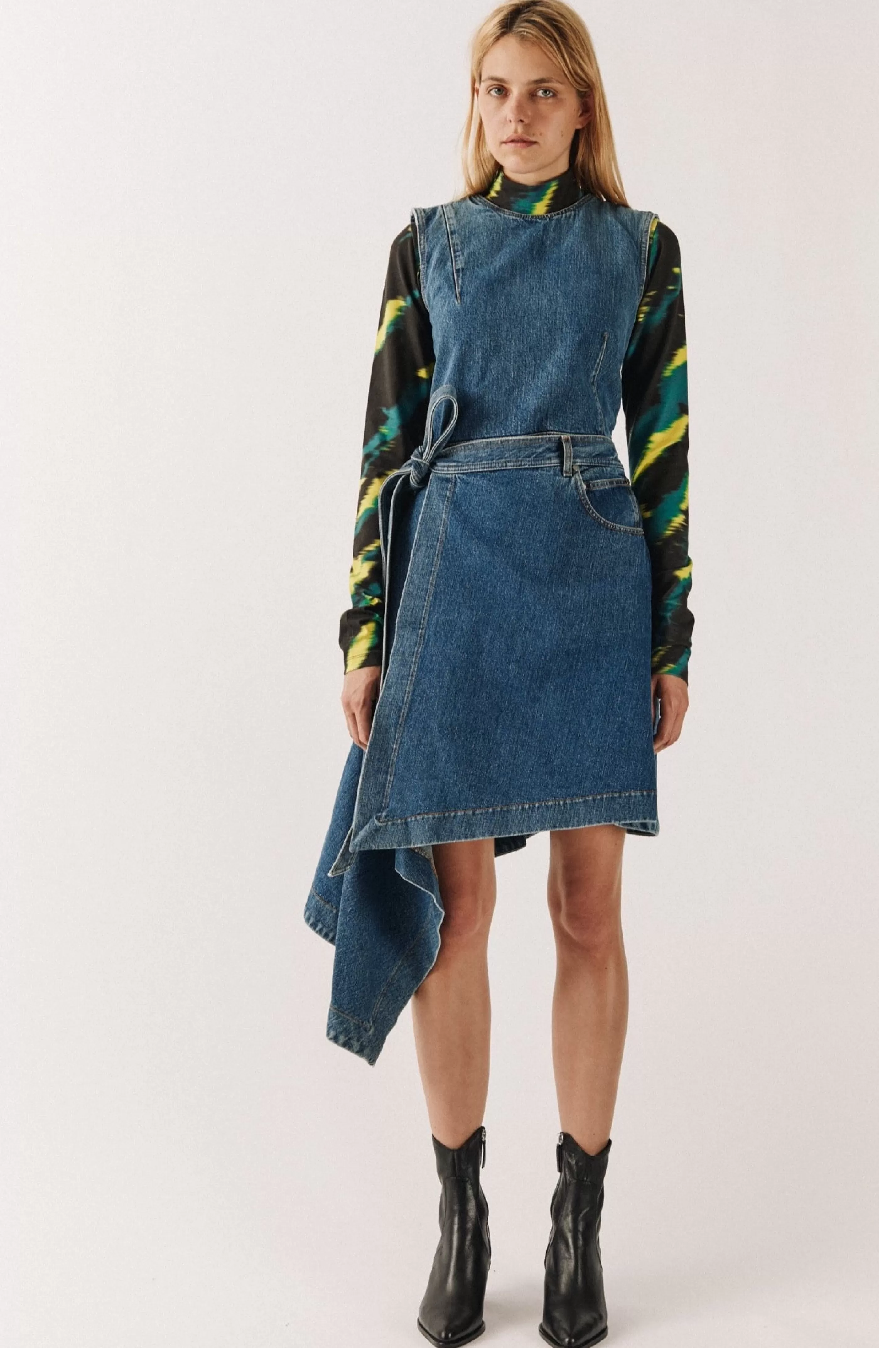 Flash Sale Folded Denim Dress Denim | Dresses