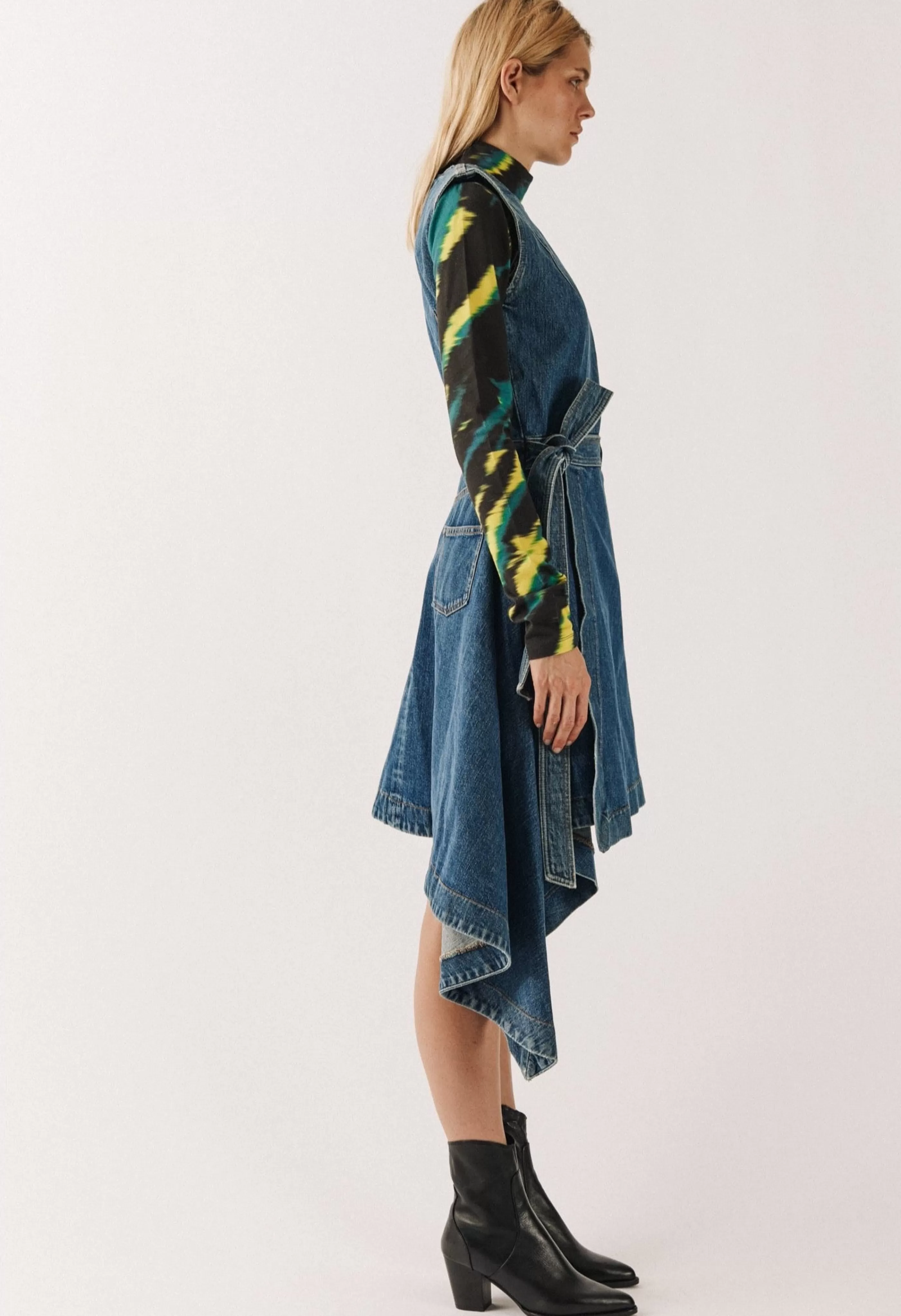 Flash Sale Folded Denim Dress Denim | Dresses