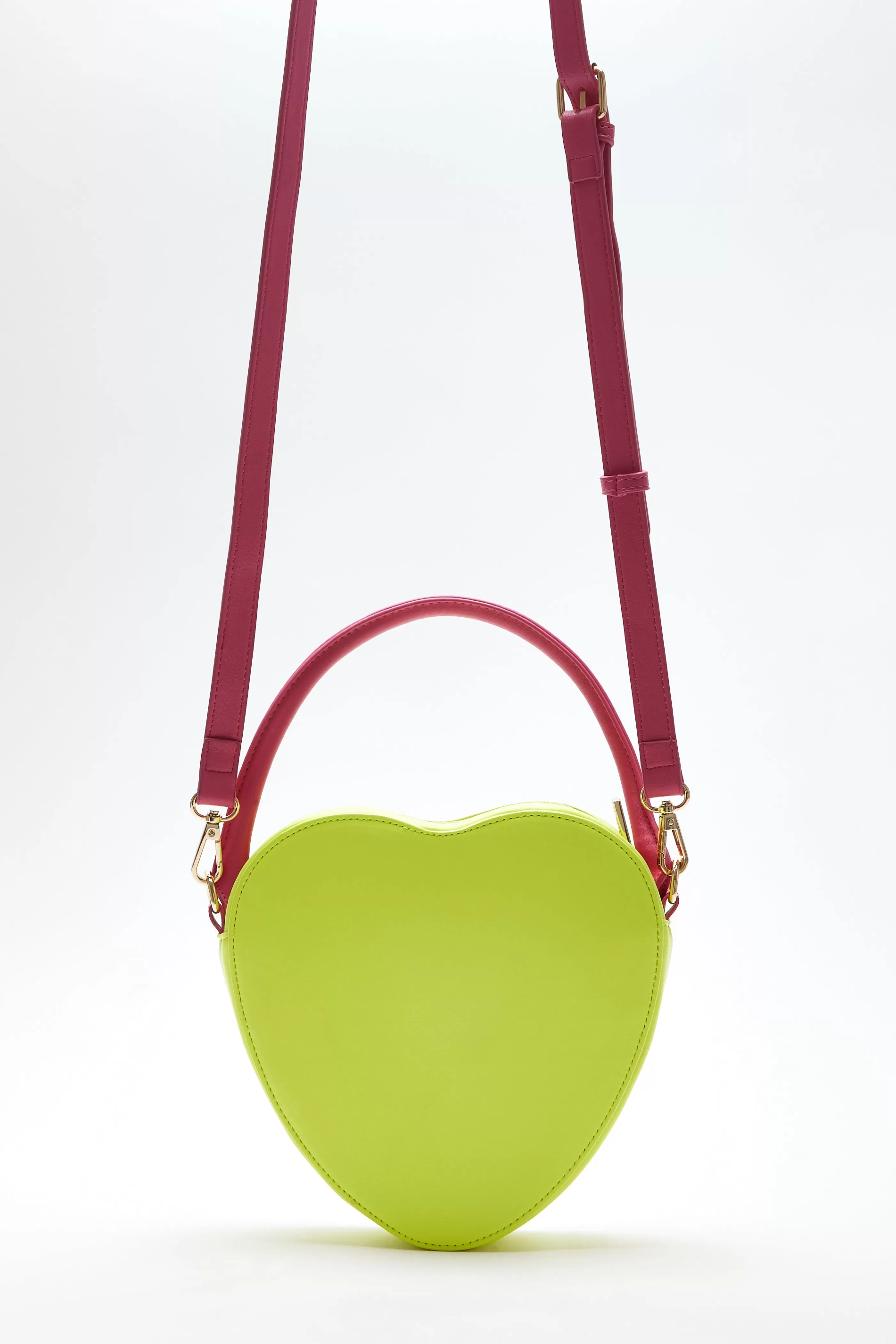 Shop Heart Shape Cross Body Bag In Lime, Pink And Rainbow Bags and Wallets | Bags and Wallets