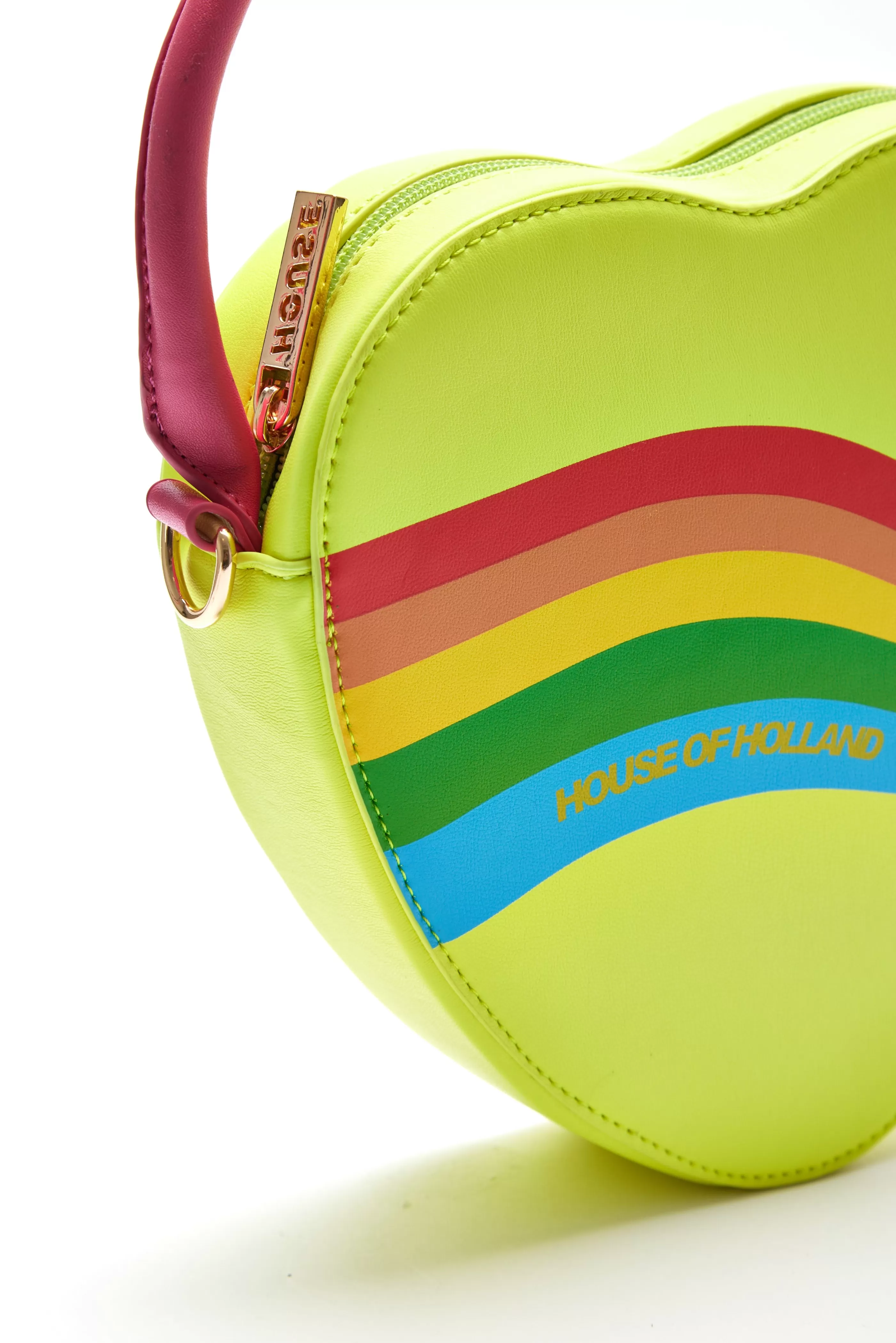 Shop Heart Shape Cross Body Bag In Lime, Pink And Rainbow Bags and Wallets | Bags and Wallets