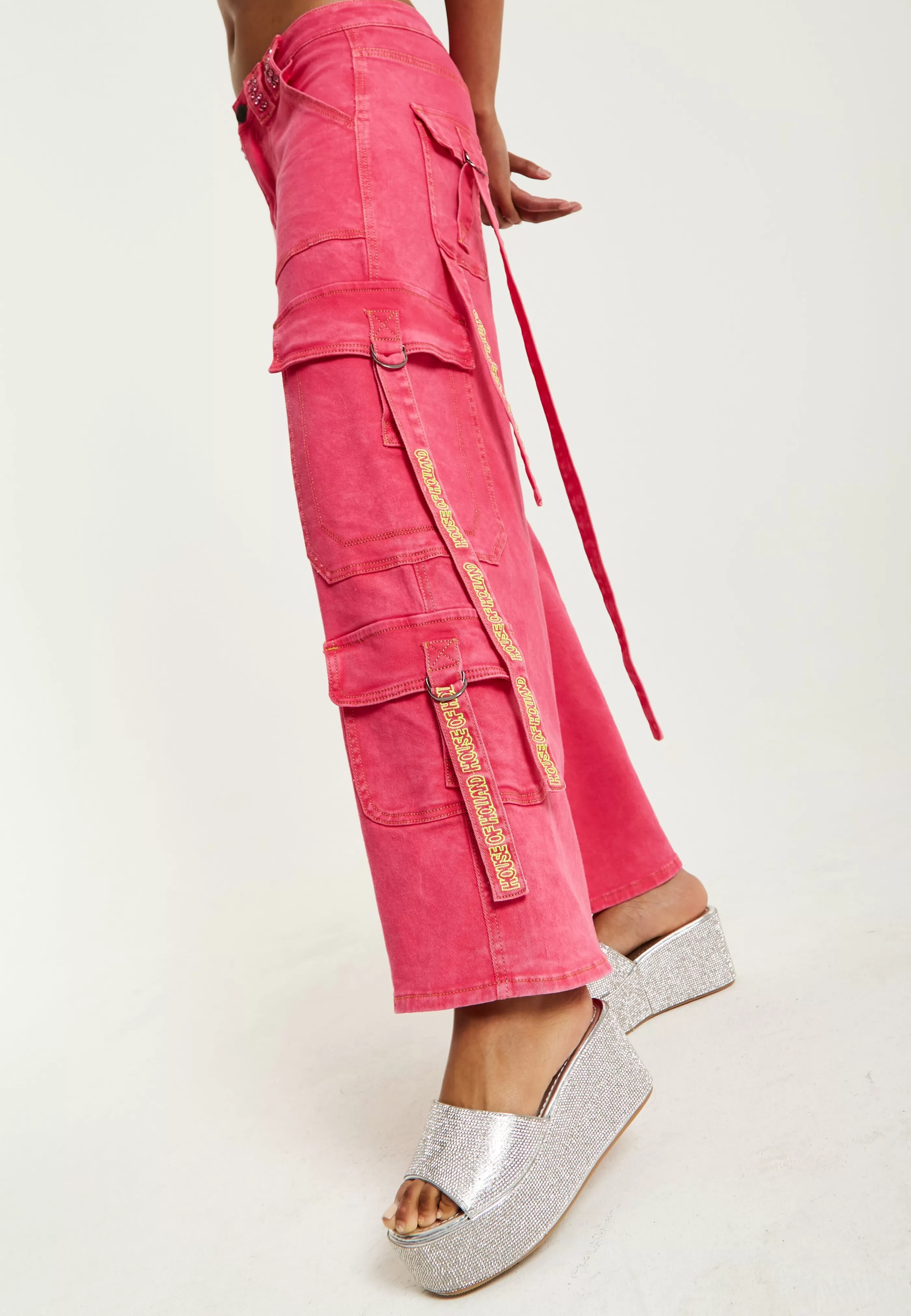 Online Hot Denim Wide Leg Cargo Trousers Skirts & Trousers | Denim