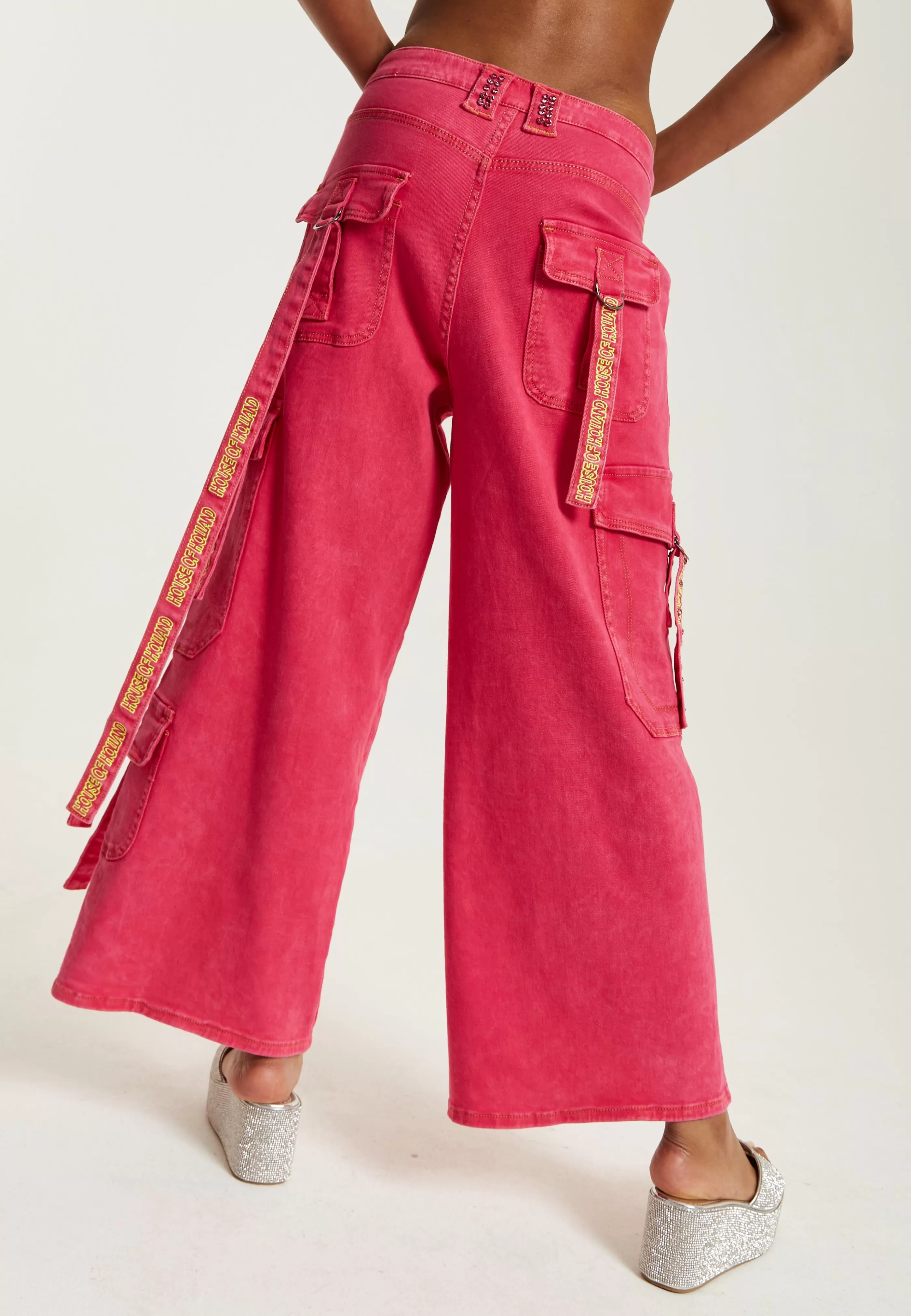 Online Hot Denim Wide Leg Cargo Trousers Skirts & Trousers | Denim