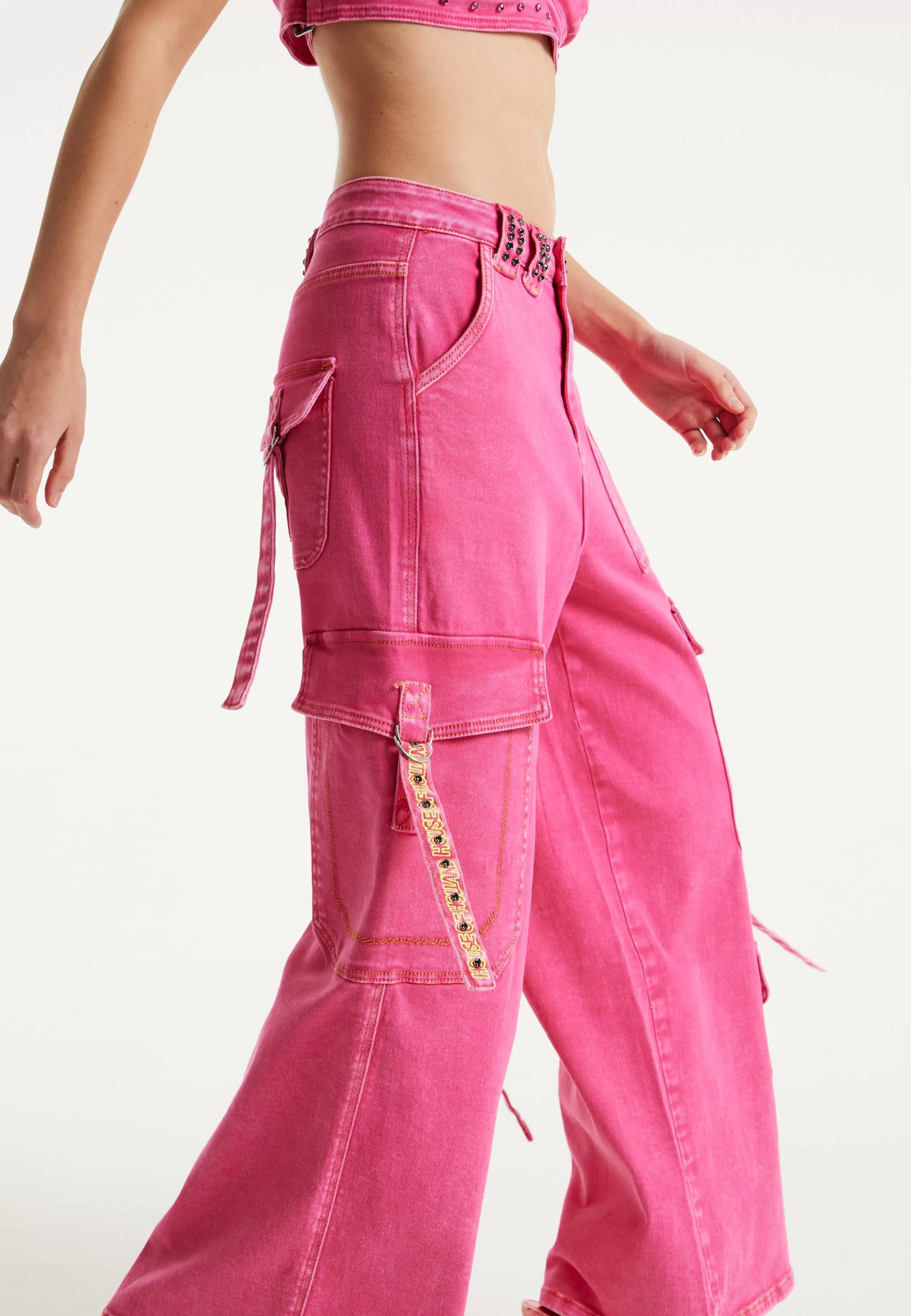 Online Hot Denim Wide Leg Cargo Trousers Skirts & Trousers | Denim
