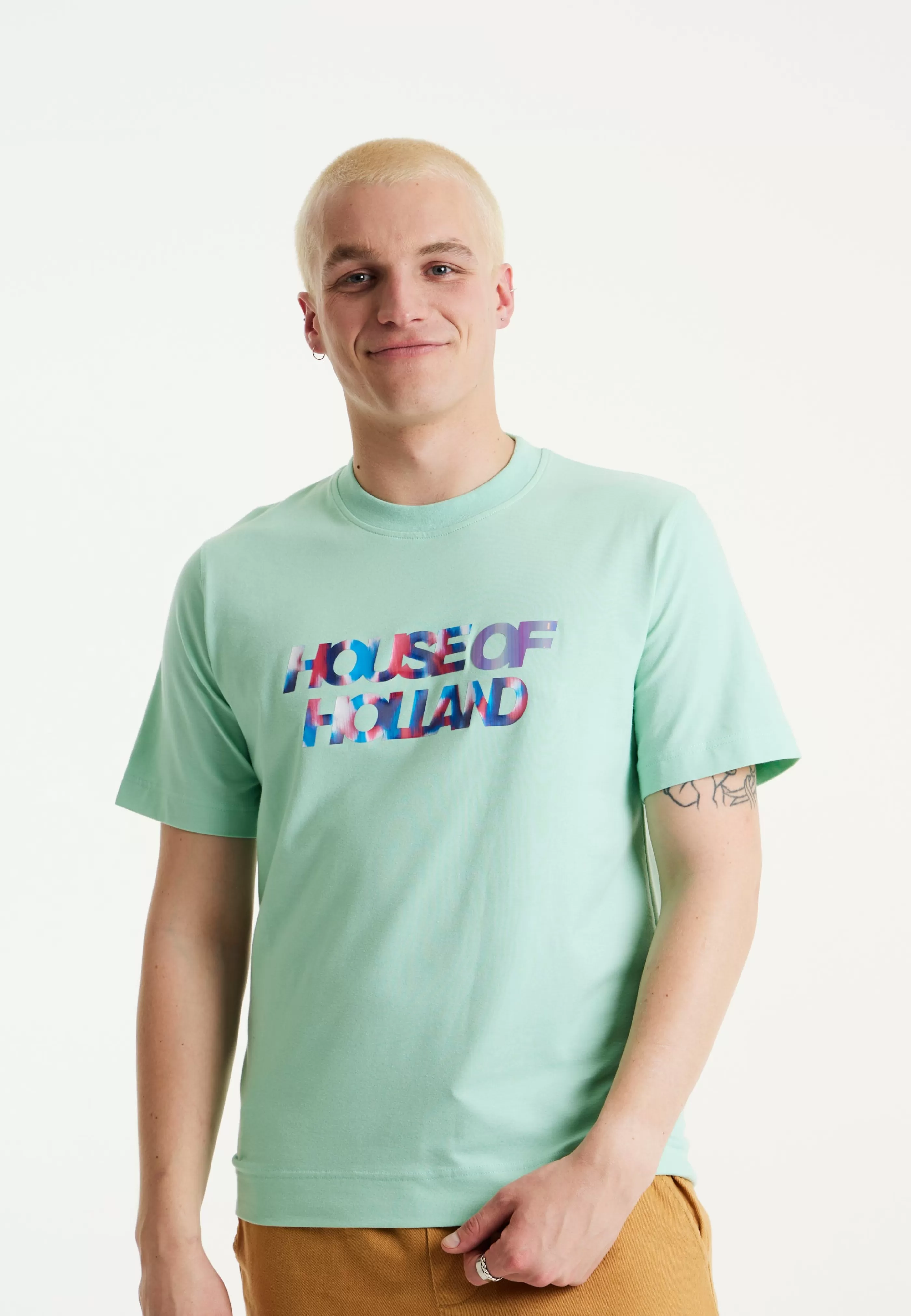 Online Iridescent Transfer Printed T-Shirt In Egg Blue Tops & T-shirts | Tops & T-shirts