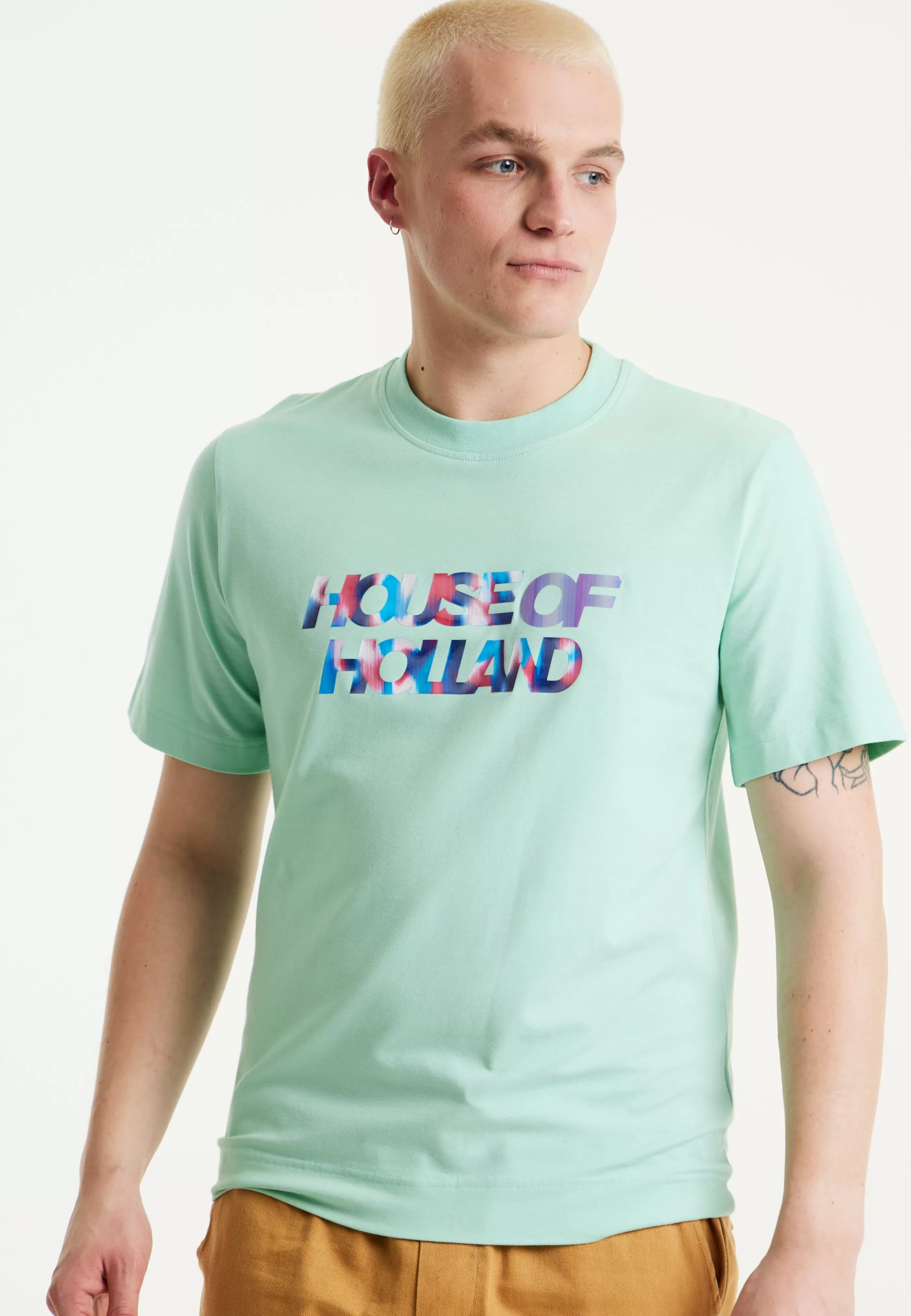 Online Iridescent Transfer Printed T-Shirt In Egg Blue Tops & T-shirts | Tops & T-shirts