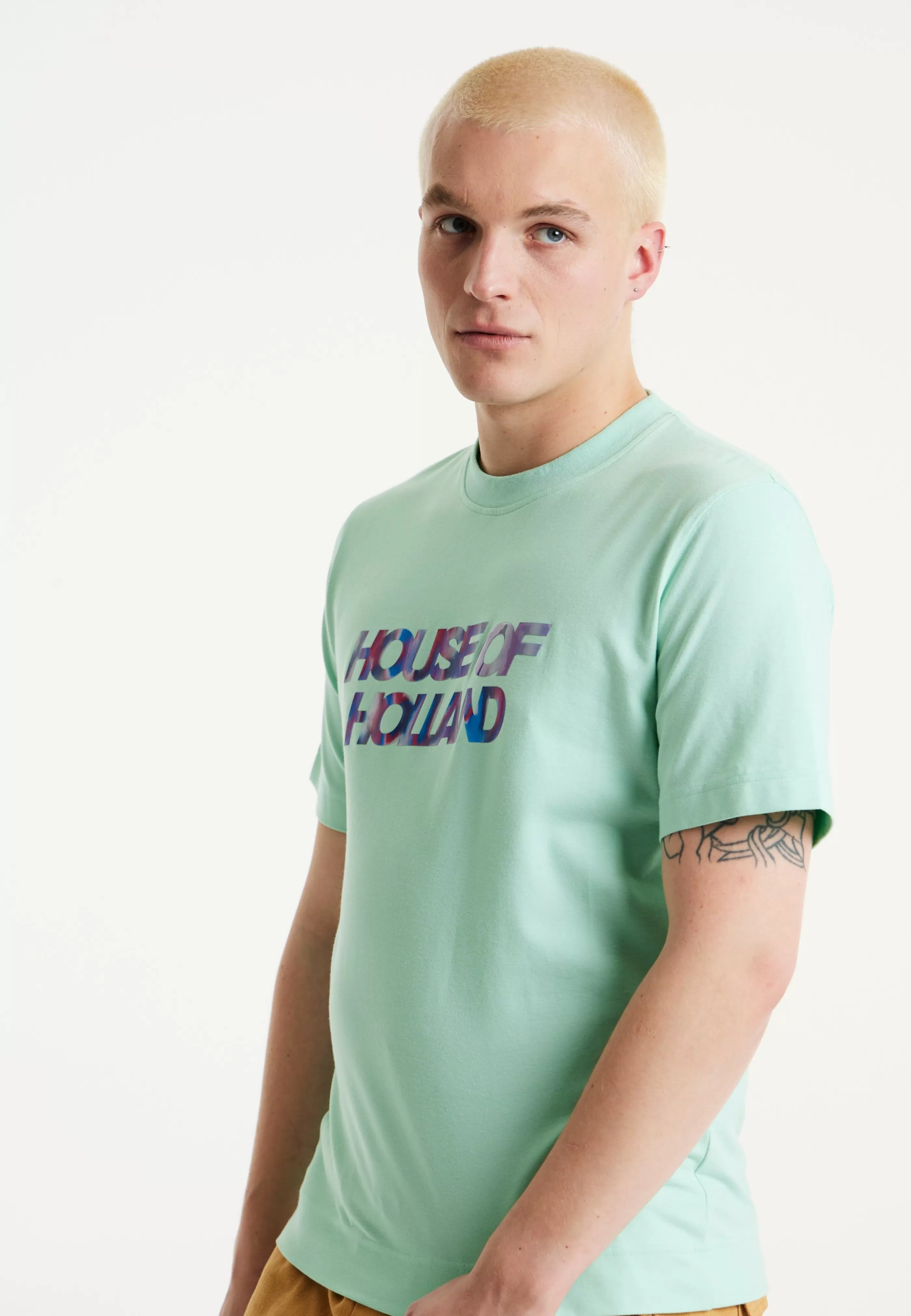 Online Iridescent Transfer Printed T-Shirt In Egg Blue Tops & T-shirts | Tops & T-shirts