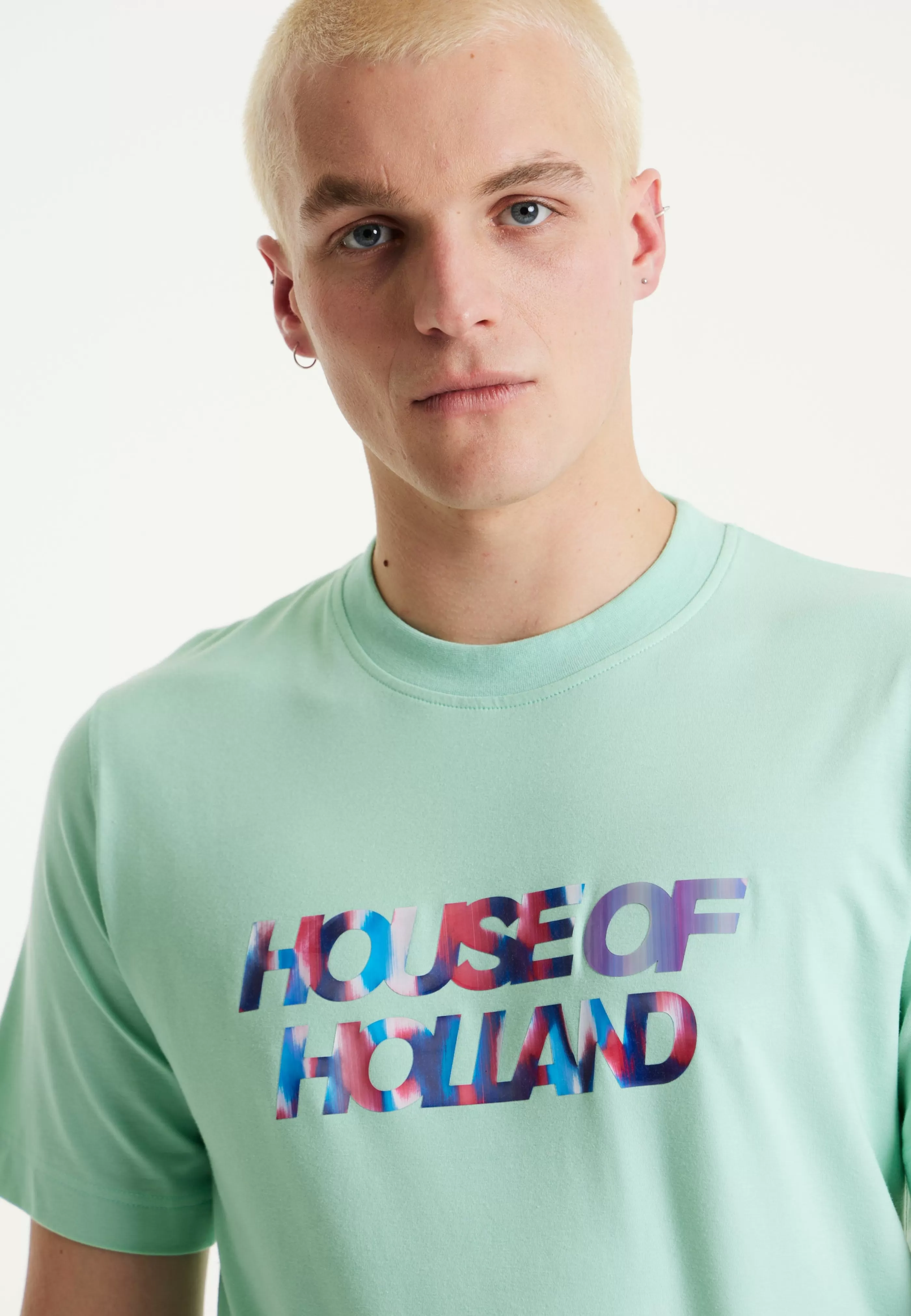 Online Iridescent Transfer Printed T-Shirt In Egg Blue Tops & T-shirts | Tops & T-shirts