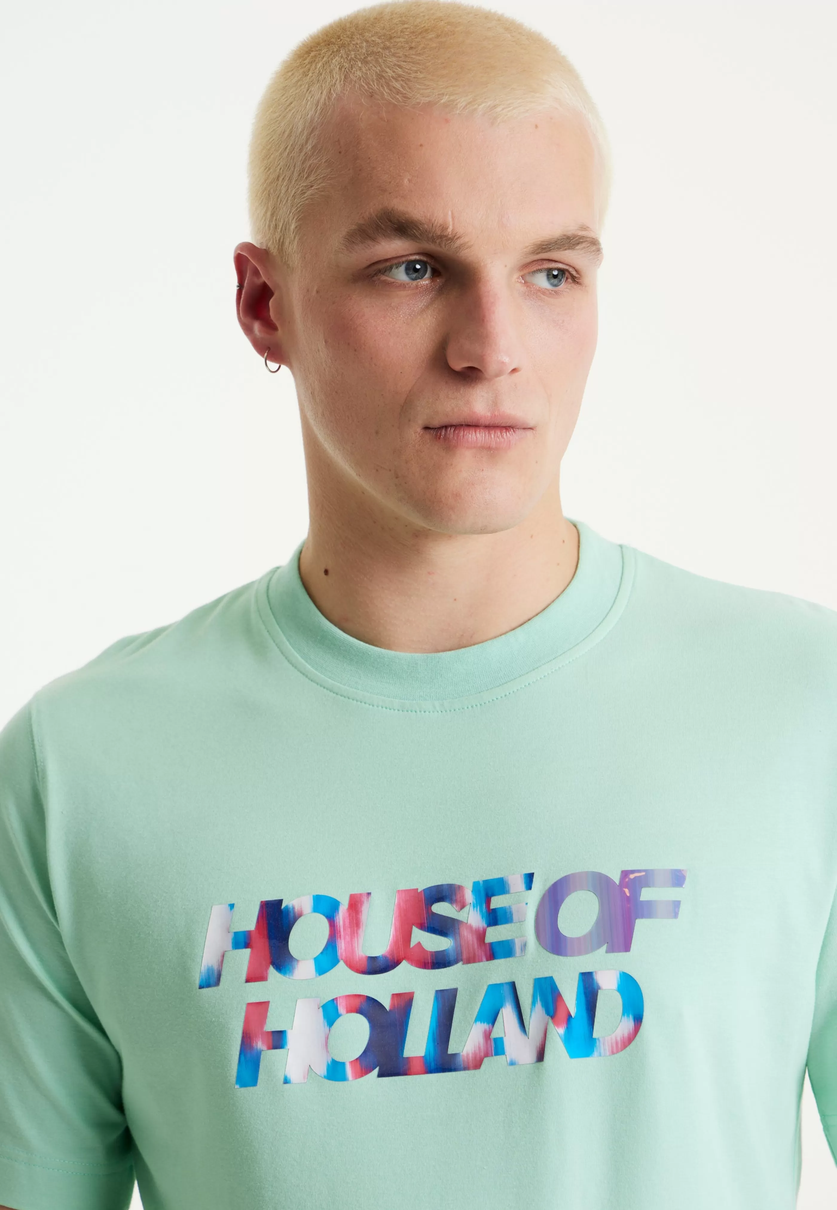 Online Iridescent Transfer Printed T-Shirt In Egg Blue Tops & T-shirts | Tops & T-shirts