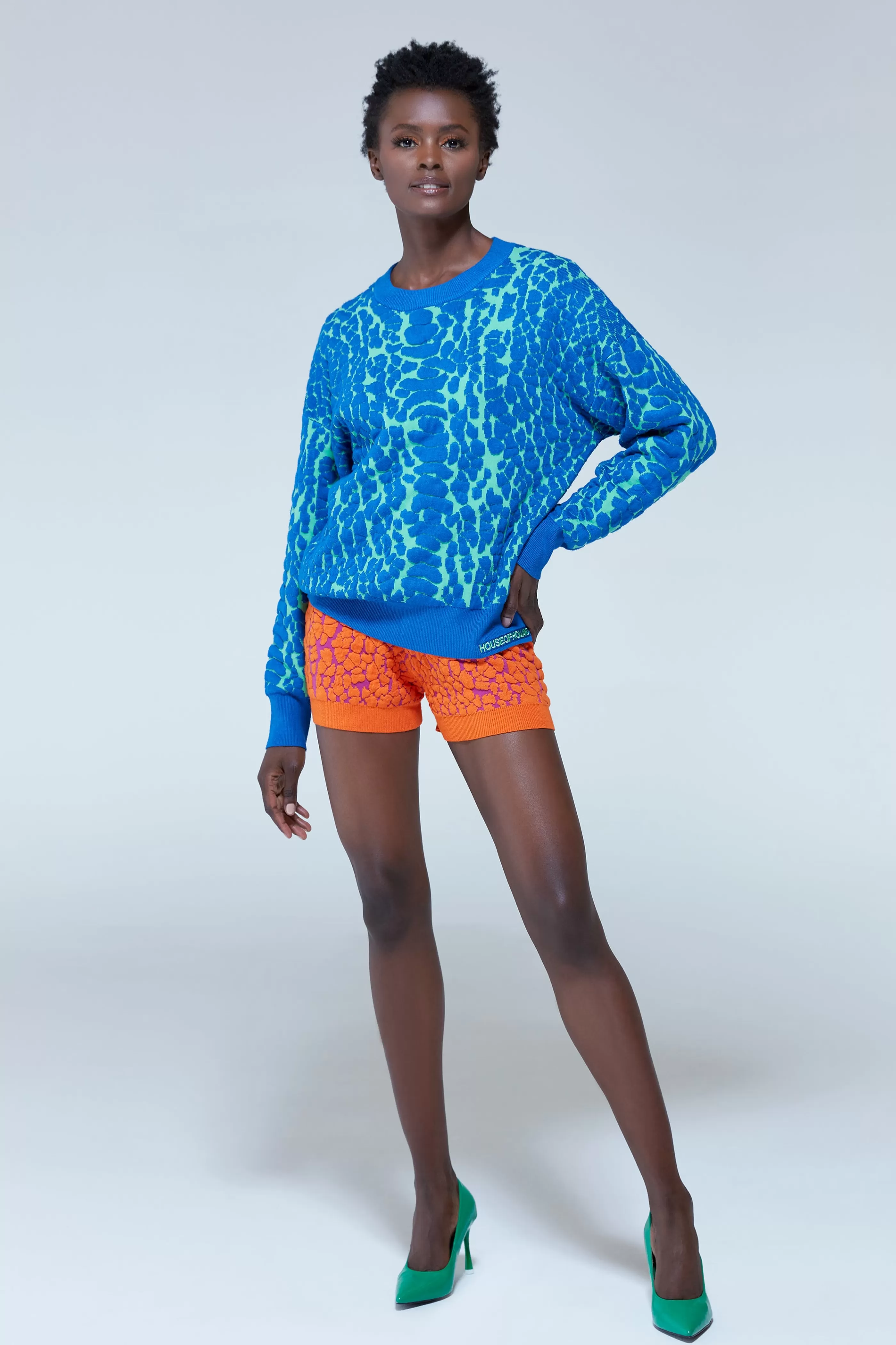 Discount Jacquard Duo Jumper Dress In & Green Jumpers & Hoodies