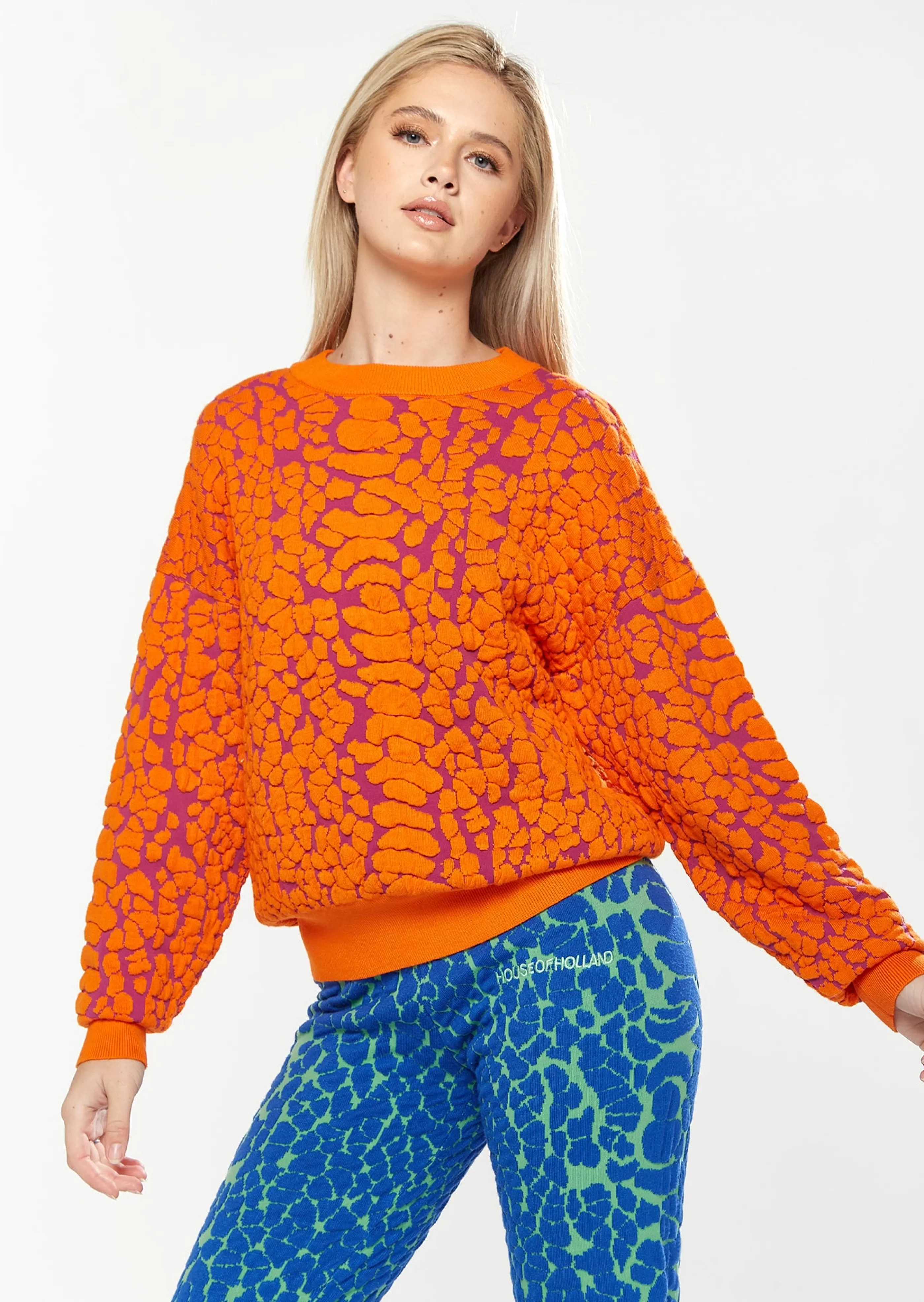 Hot Jacquard Duo Jumper Dress In & Pink Jumpers & Hoodies