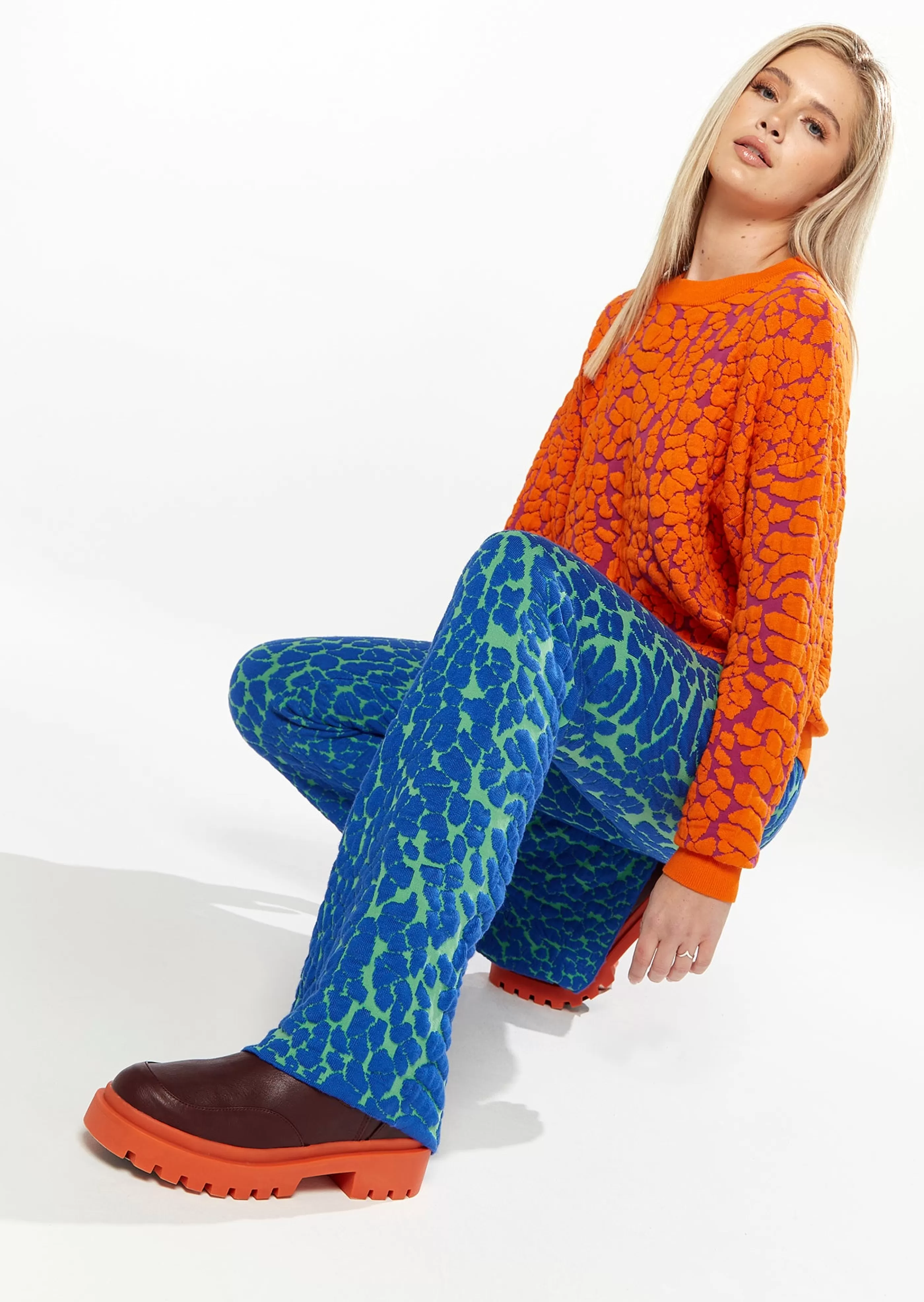 Hot Jacquard Duo Jumper Dress In & Pink Jumpers & Hoodies