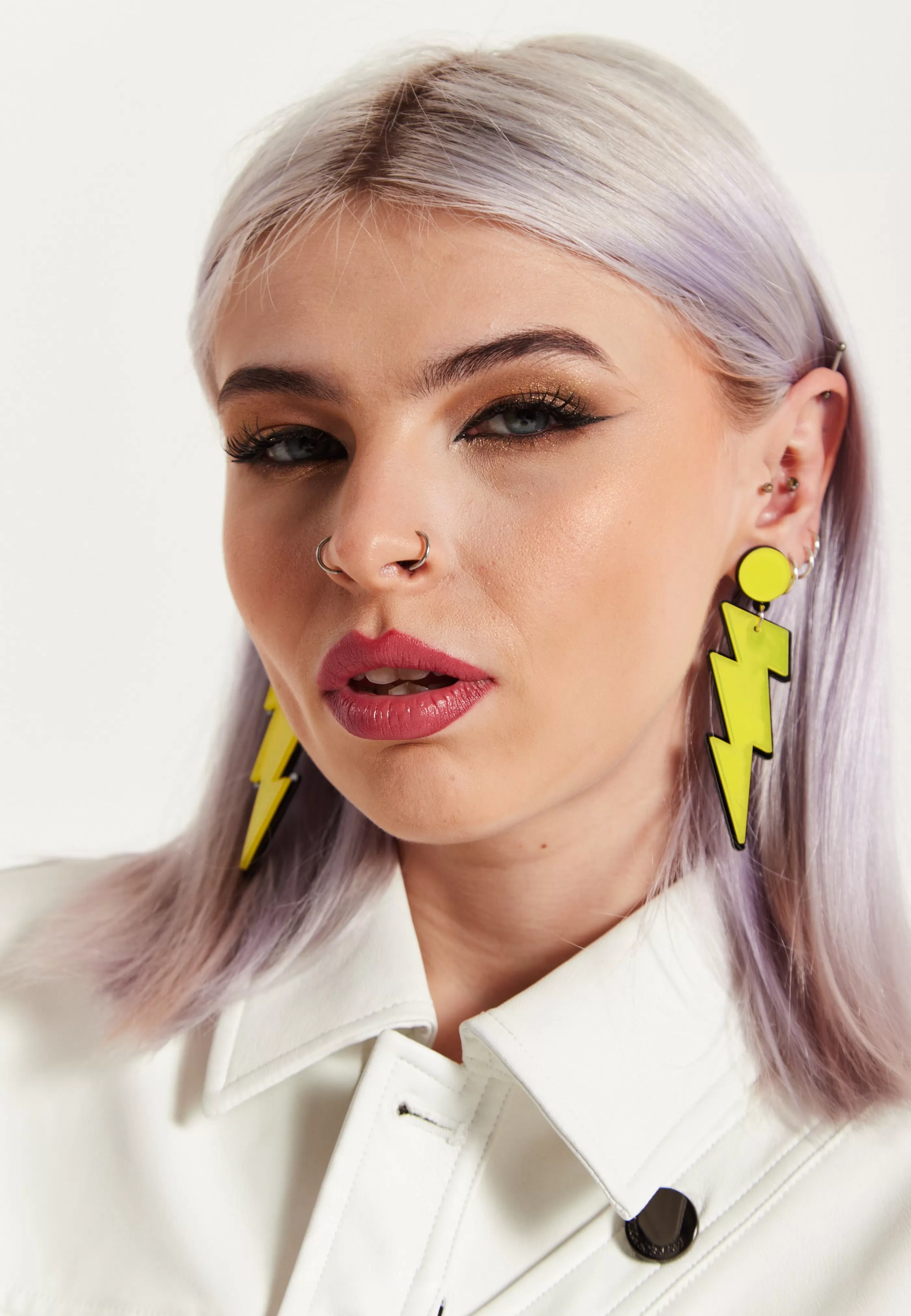 Clearance Lightening Bolt Drop Style Earrings In Yellow Jewellery