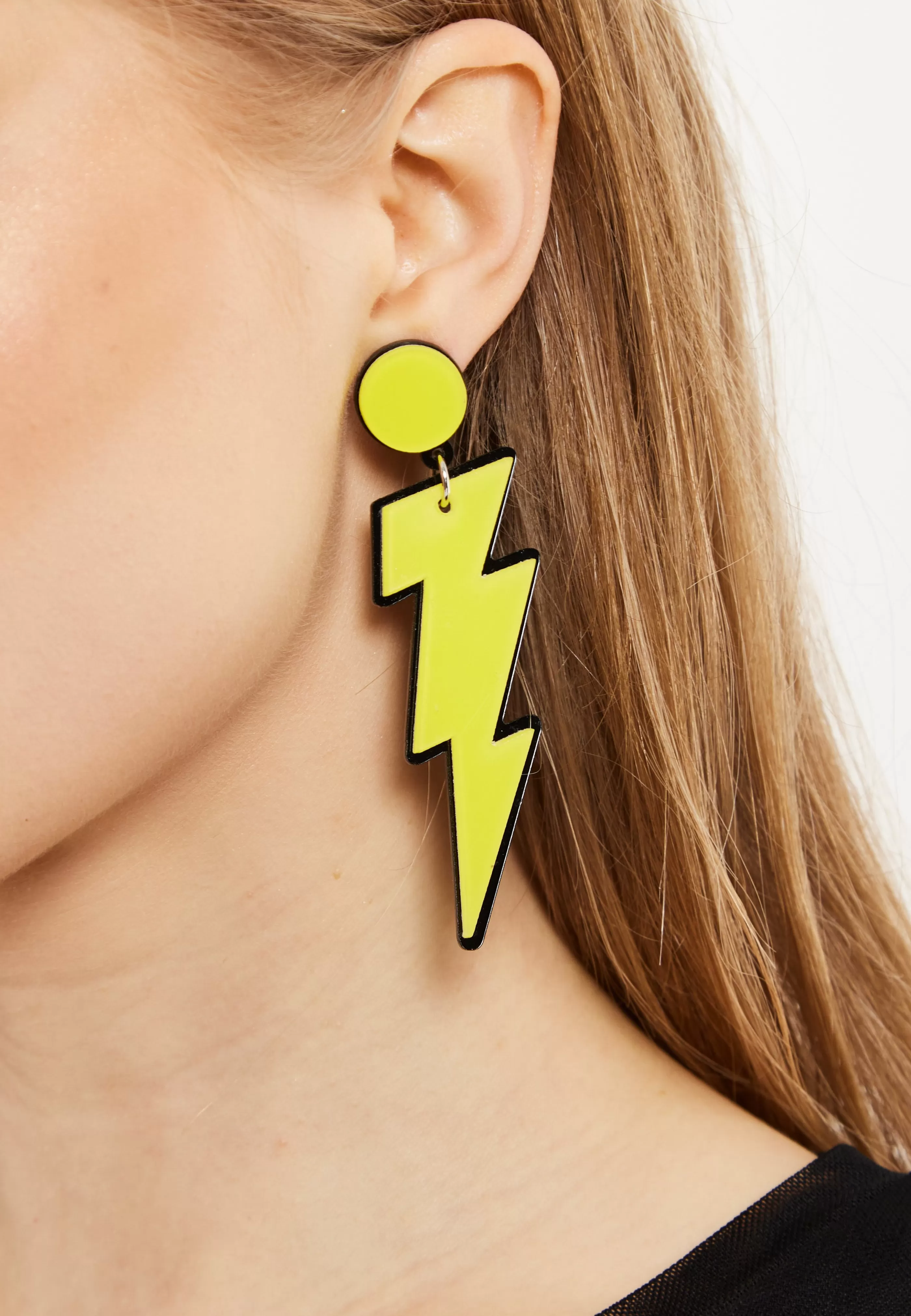 Clearance Lightening Bolt Drop Style Earrings In Yellow Jewellery