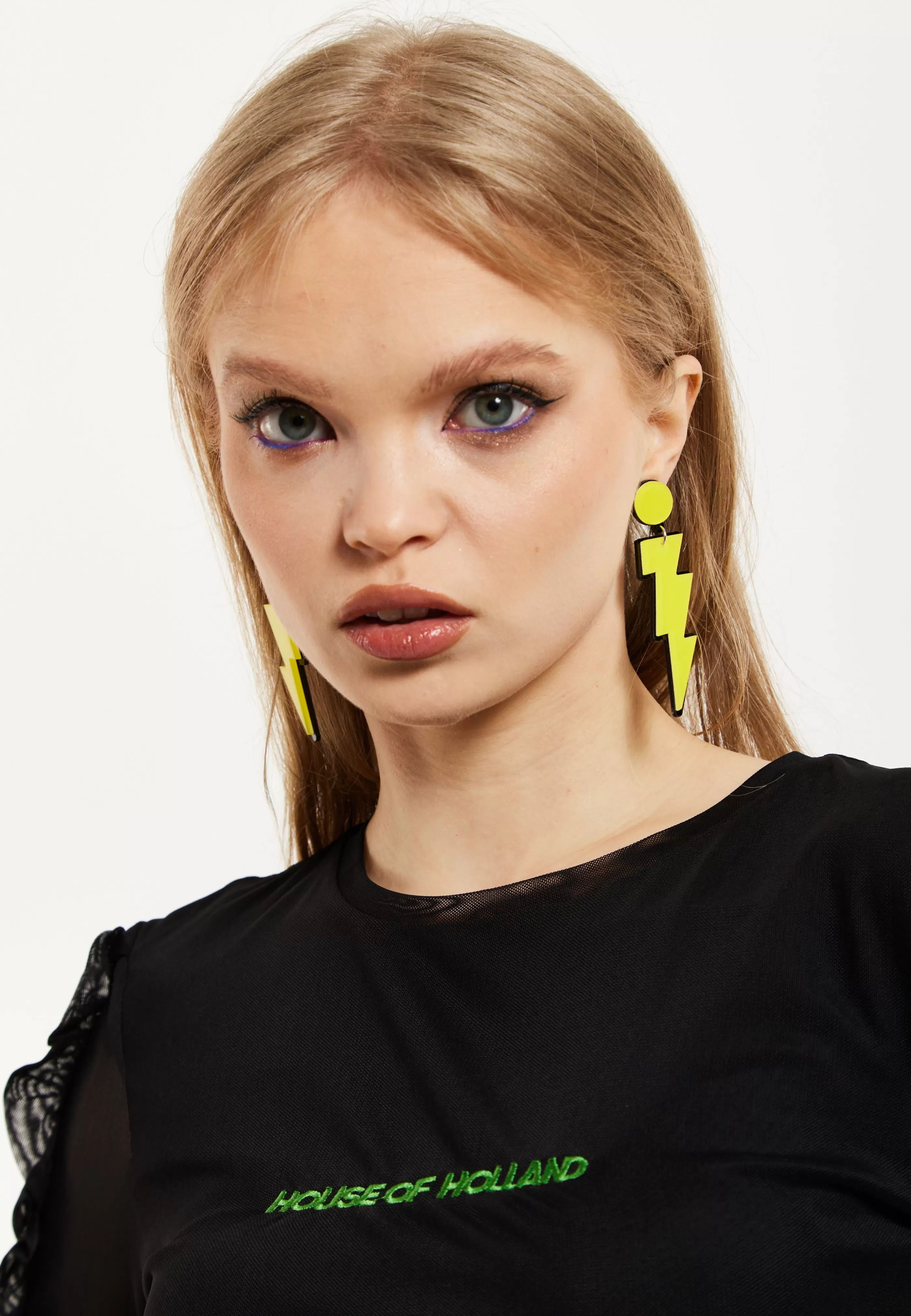 Clearance Lightening Bolt Drop Style Earrings In Yellow Jewellery