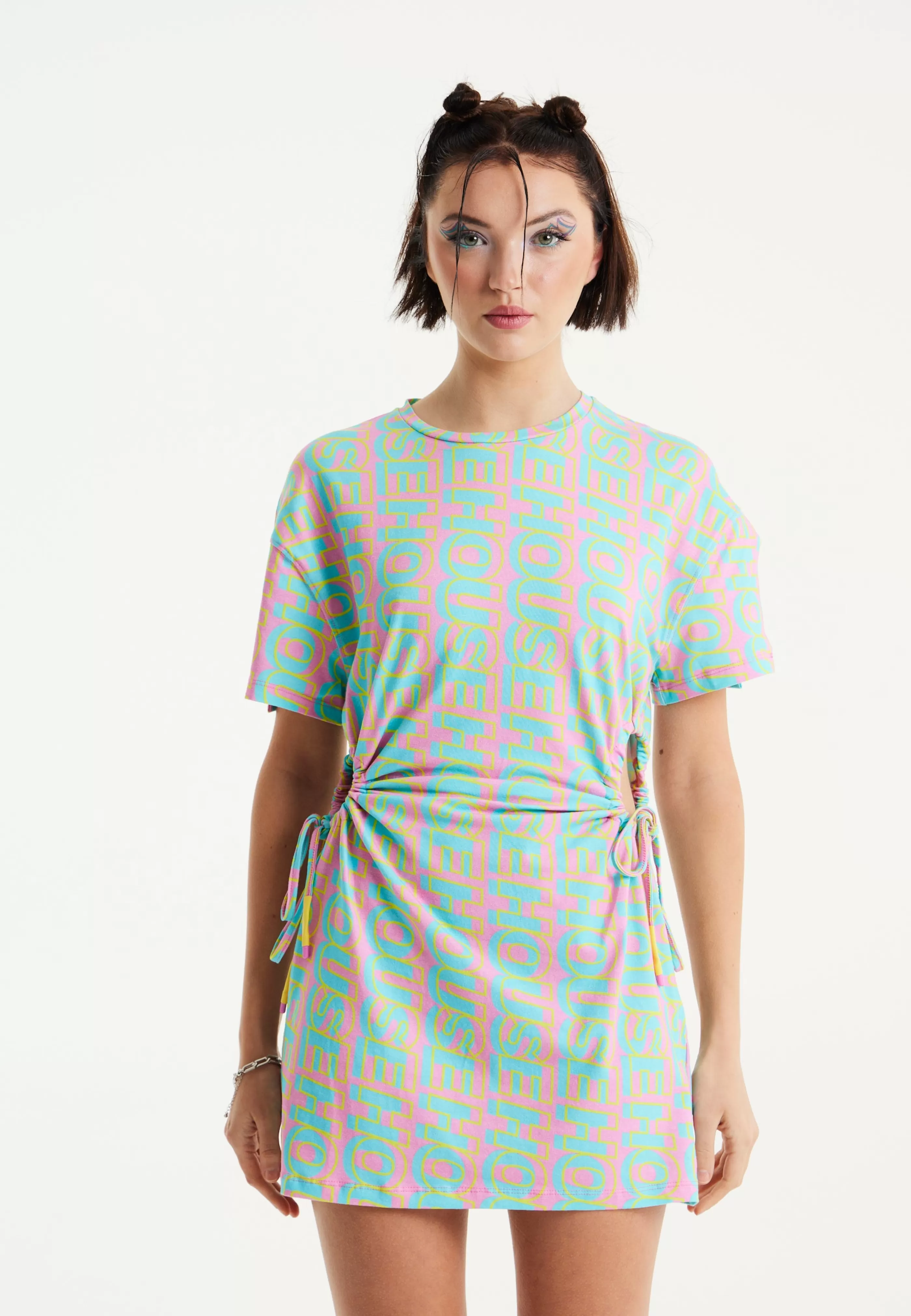 Best Sale Logo Printed Mini Jersey Dress With Cut Out Details A Dresses | Dresses