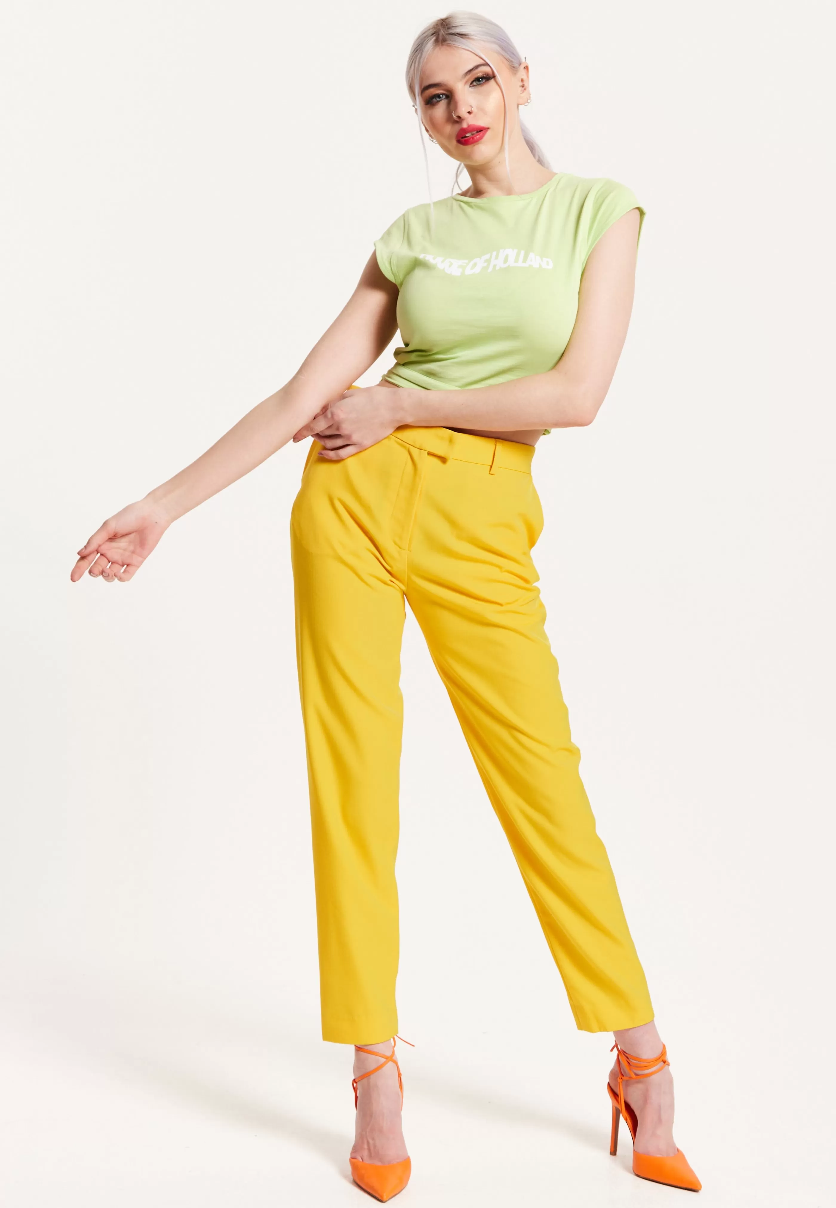 Sale Logo Tie Detail Crop Top In Wasabi Tops & T-shirts | Tops & T-shirts