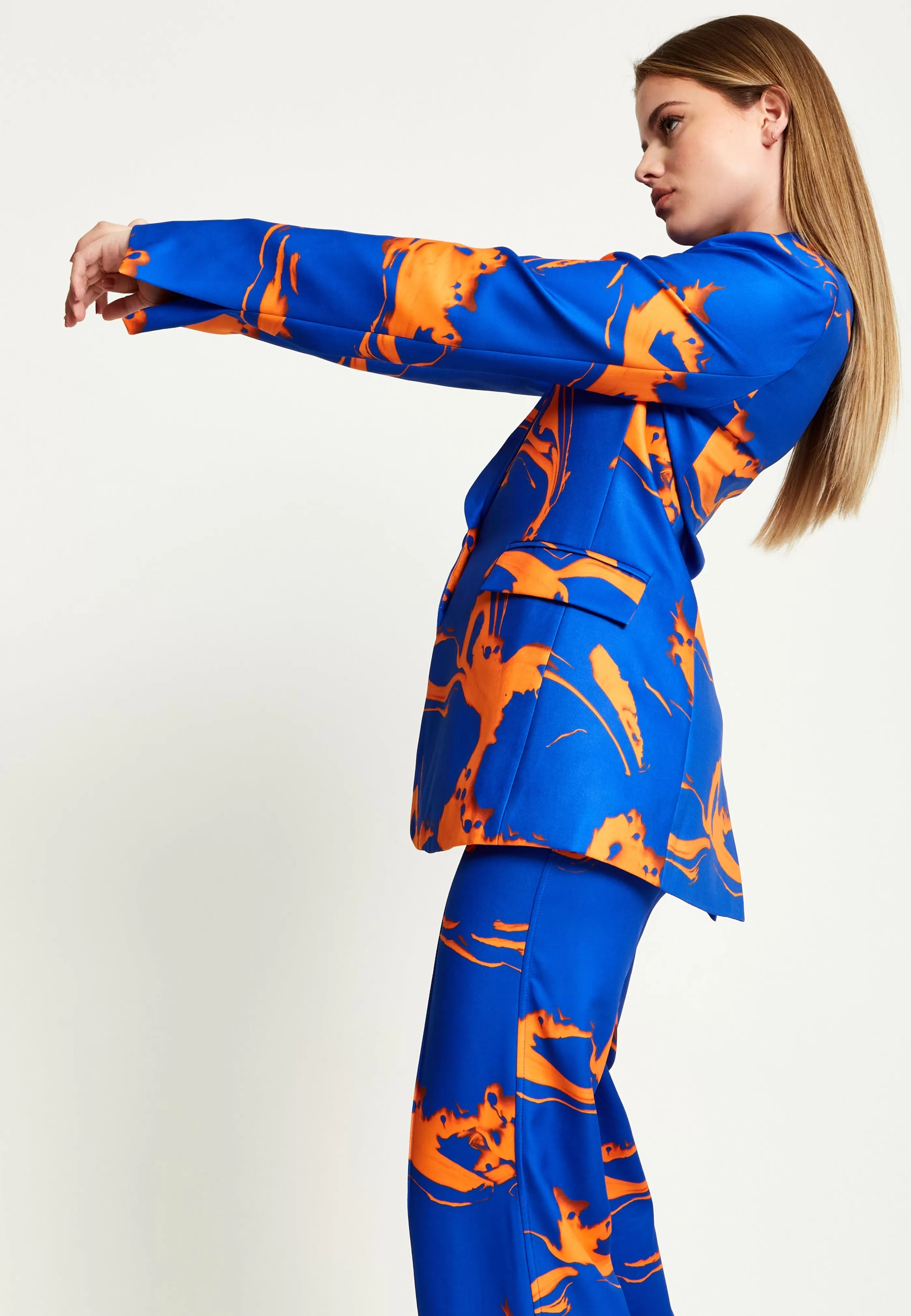 Sale Marble Print Blazer In And Orange Suits