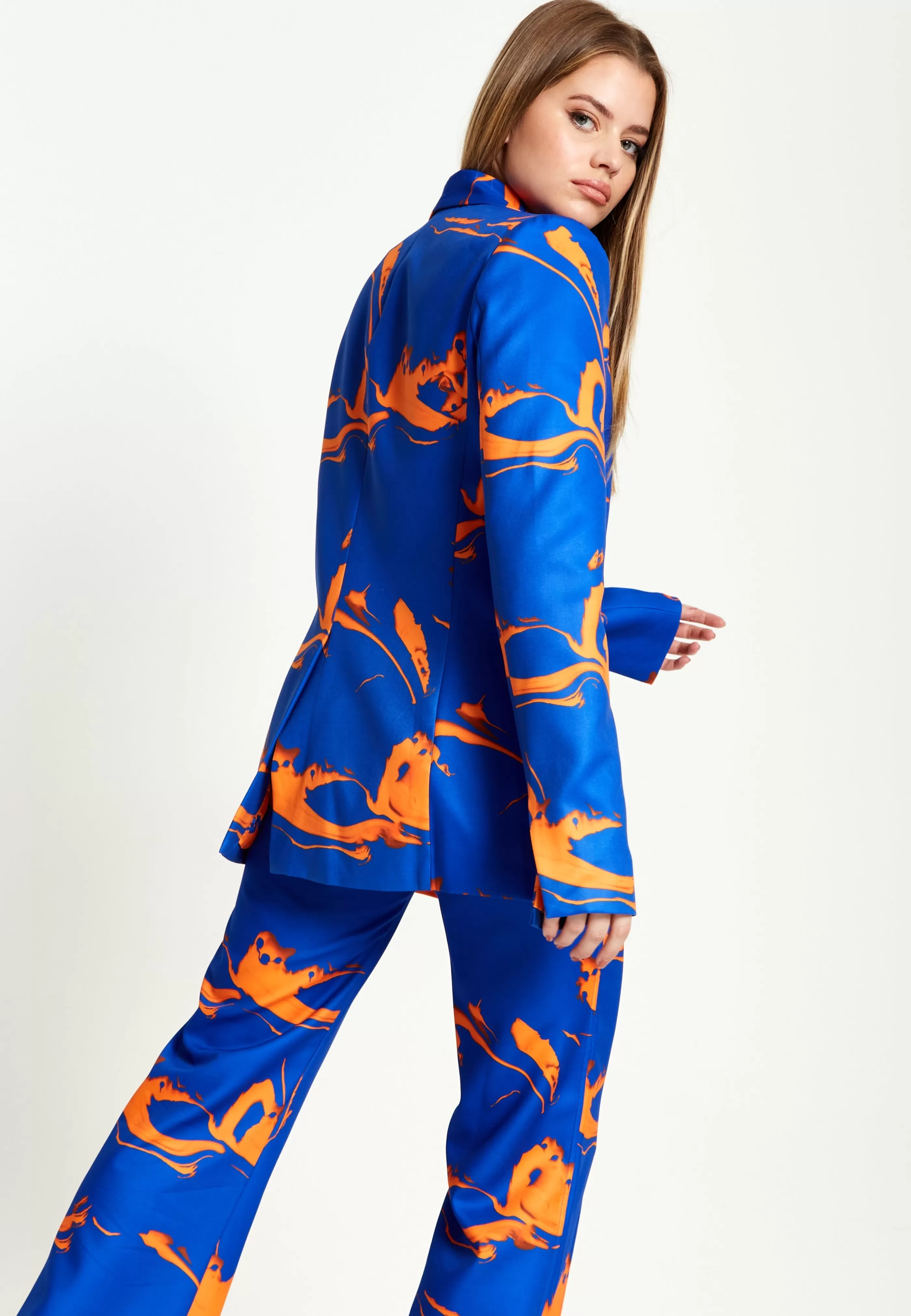 Sale Marble Print Blazer In And Orange Suits
