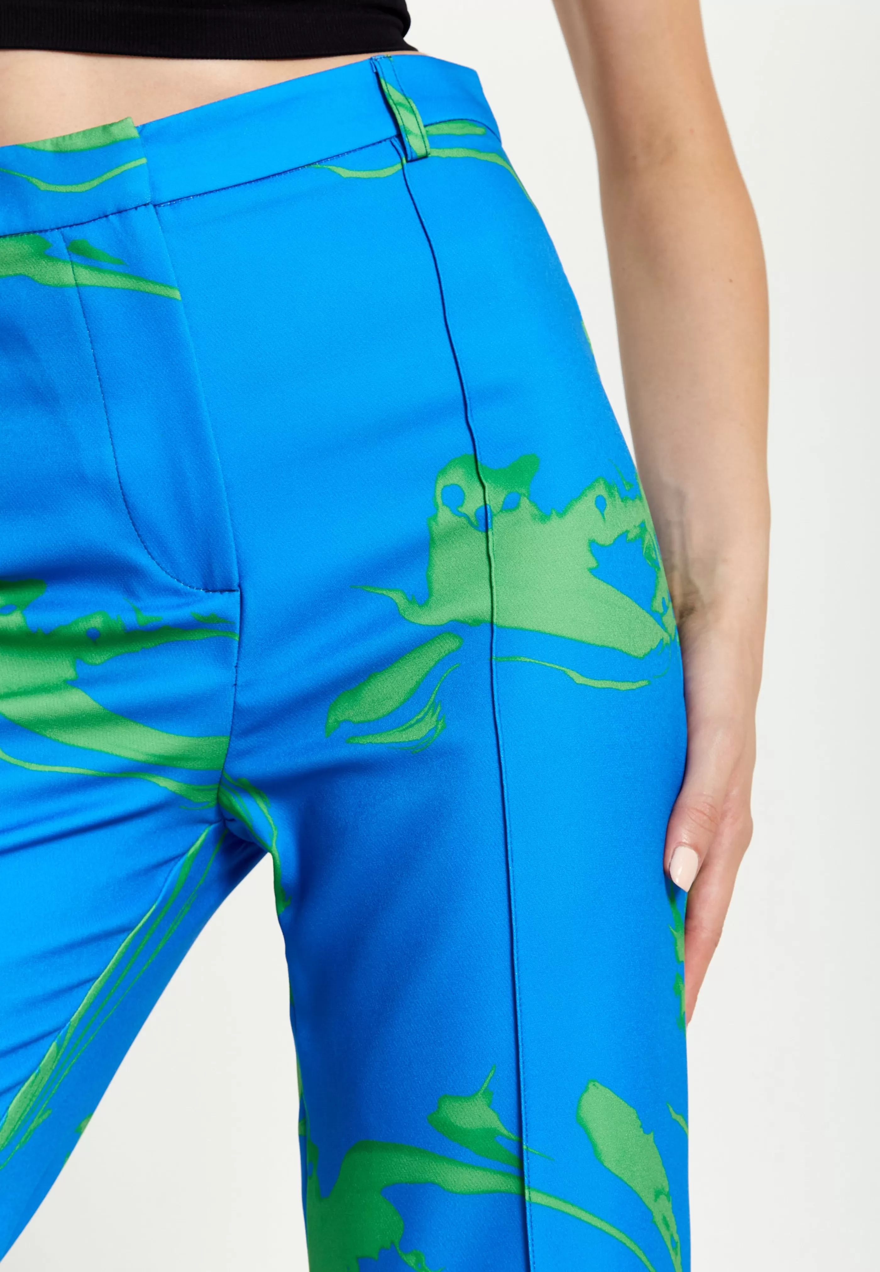 Fashion Marble Print Trouser In And Green Suits | Skirts & Trousers