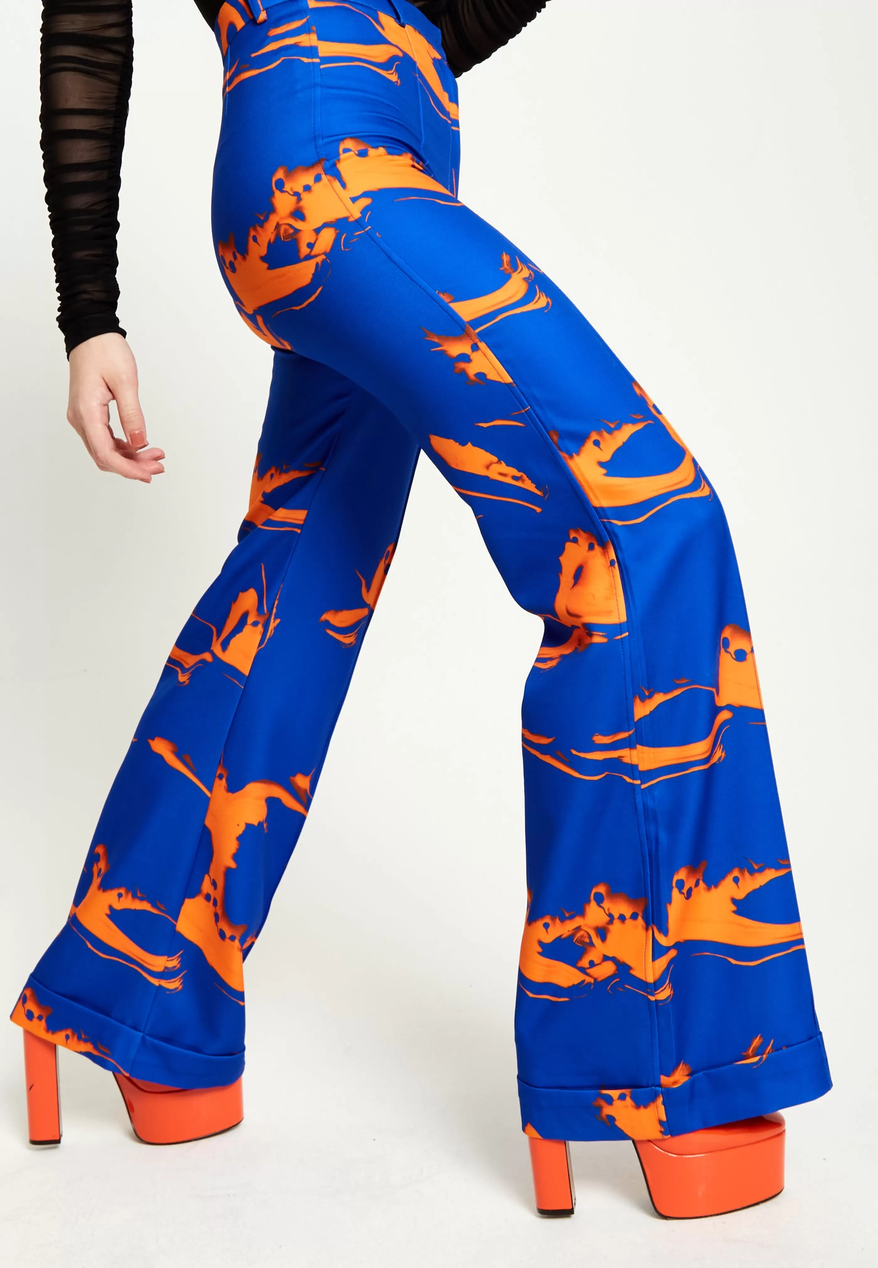 New Marble Print Trousers In And Orange Suits | Skirts & Trousers