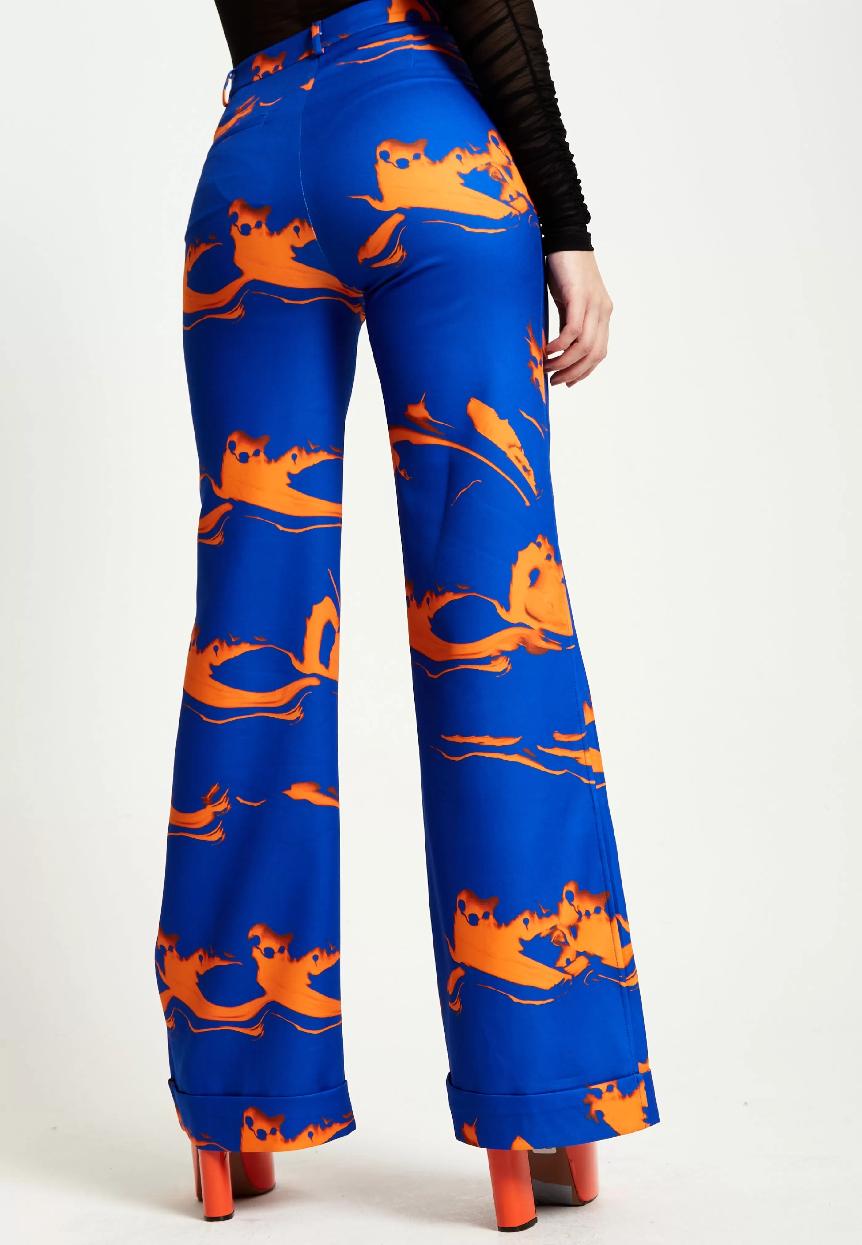 New Marble Print Trousers In And Orange Suits | Skirts & Trousers