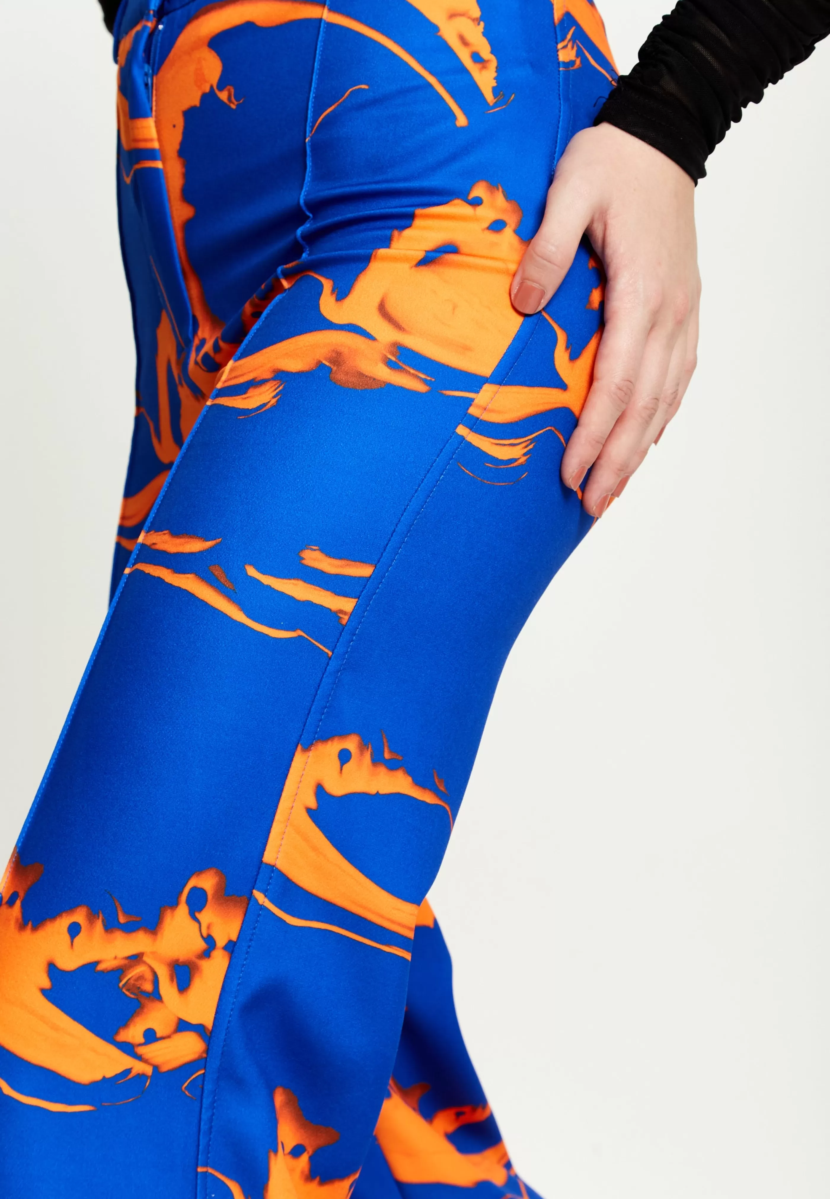 New Marble Print Trousers In And Orange Suits | Skirts & Trousers