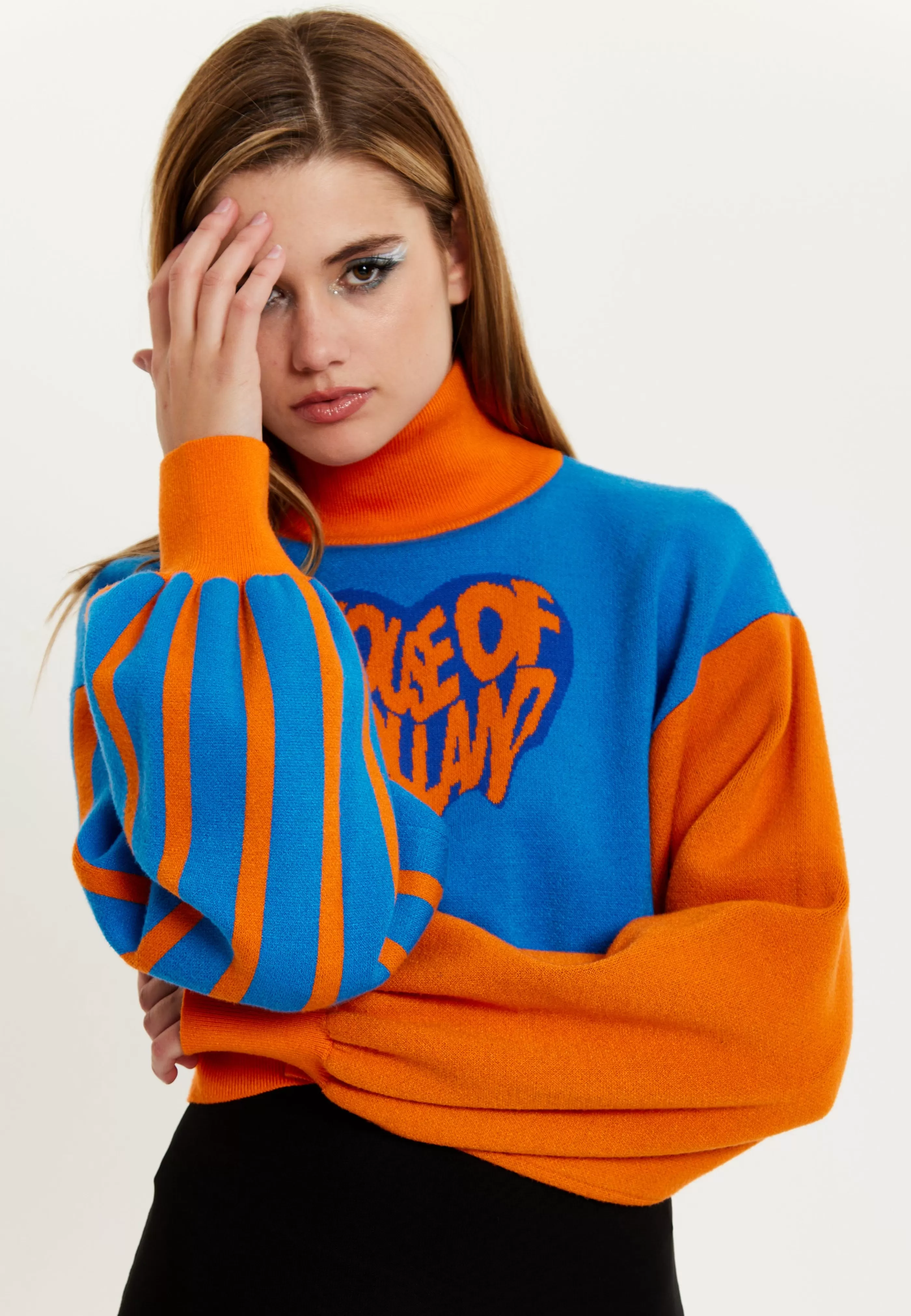 Cheap Melting Heart Logo Jumper In And Orange Jumpers & Hoodies
