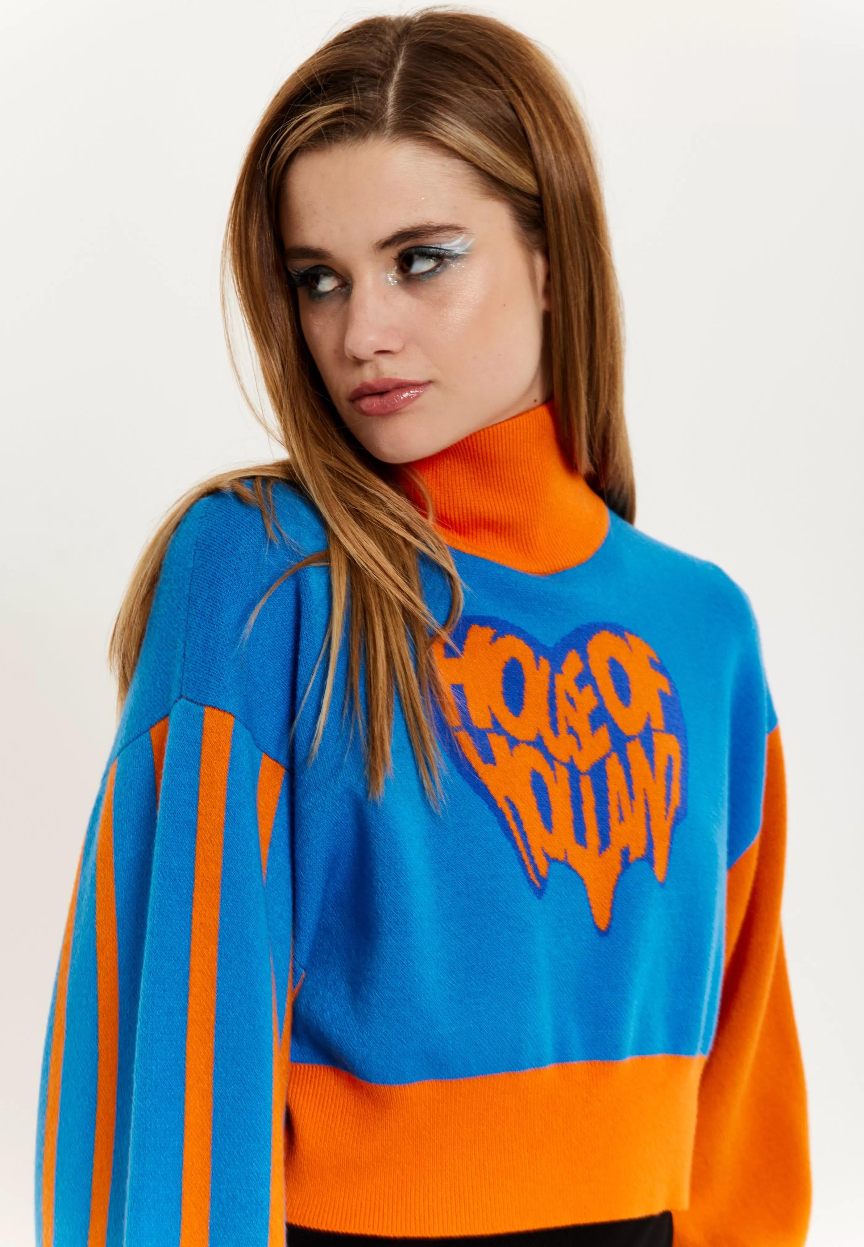 Cheap Melting Heart Logo Jumper In And Orange Jumpers & Hoodies