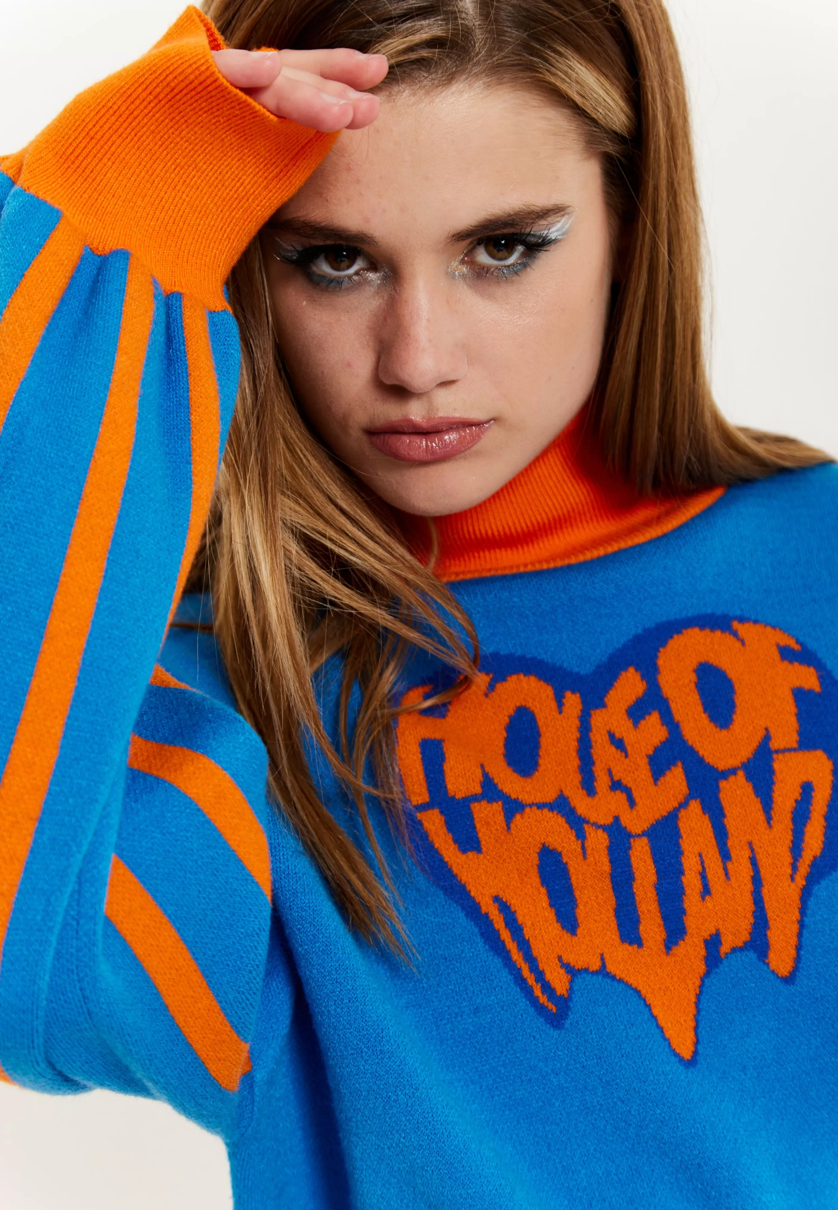 Cheap Melting Heart Logo Jumper In And Orange Jumpers & Hoodies