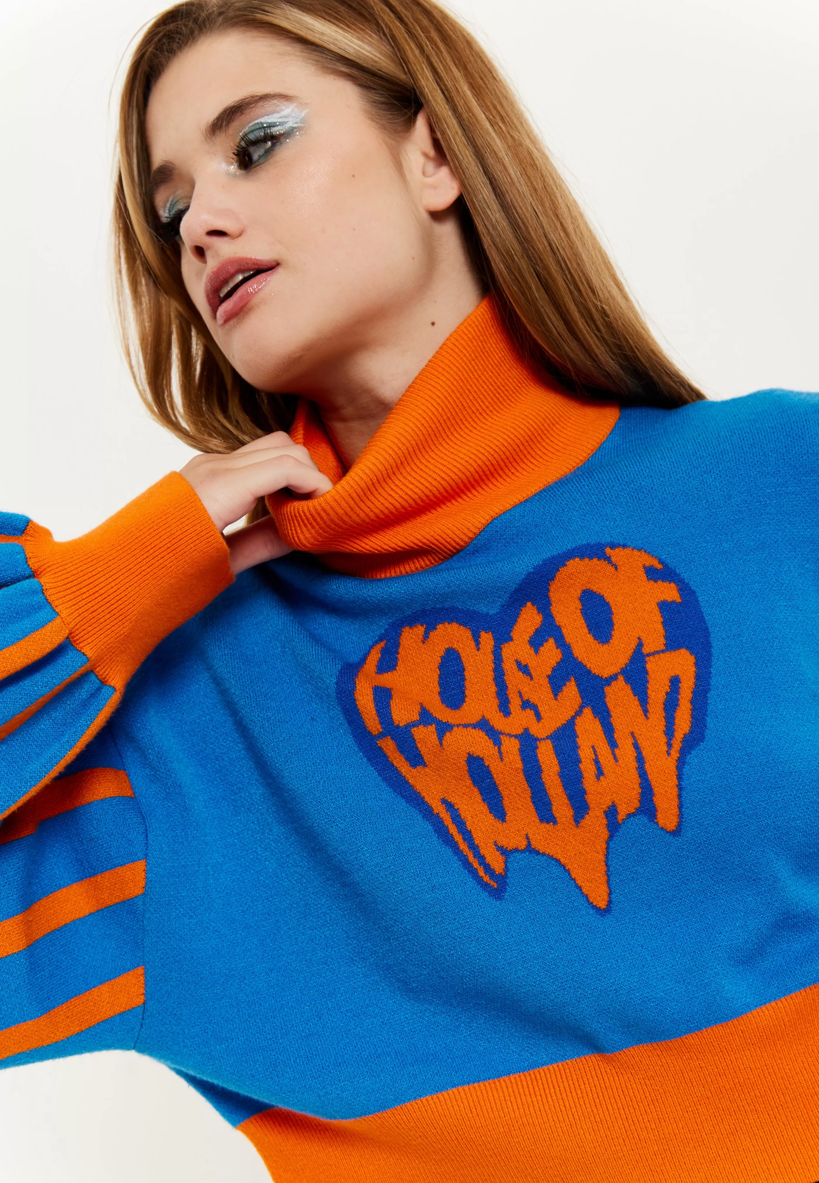 Cheap Melting Heart Logo Jumper In And Orange Jumpers & Hoodies