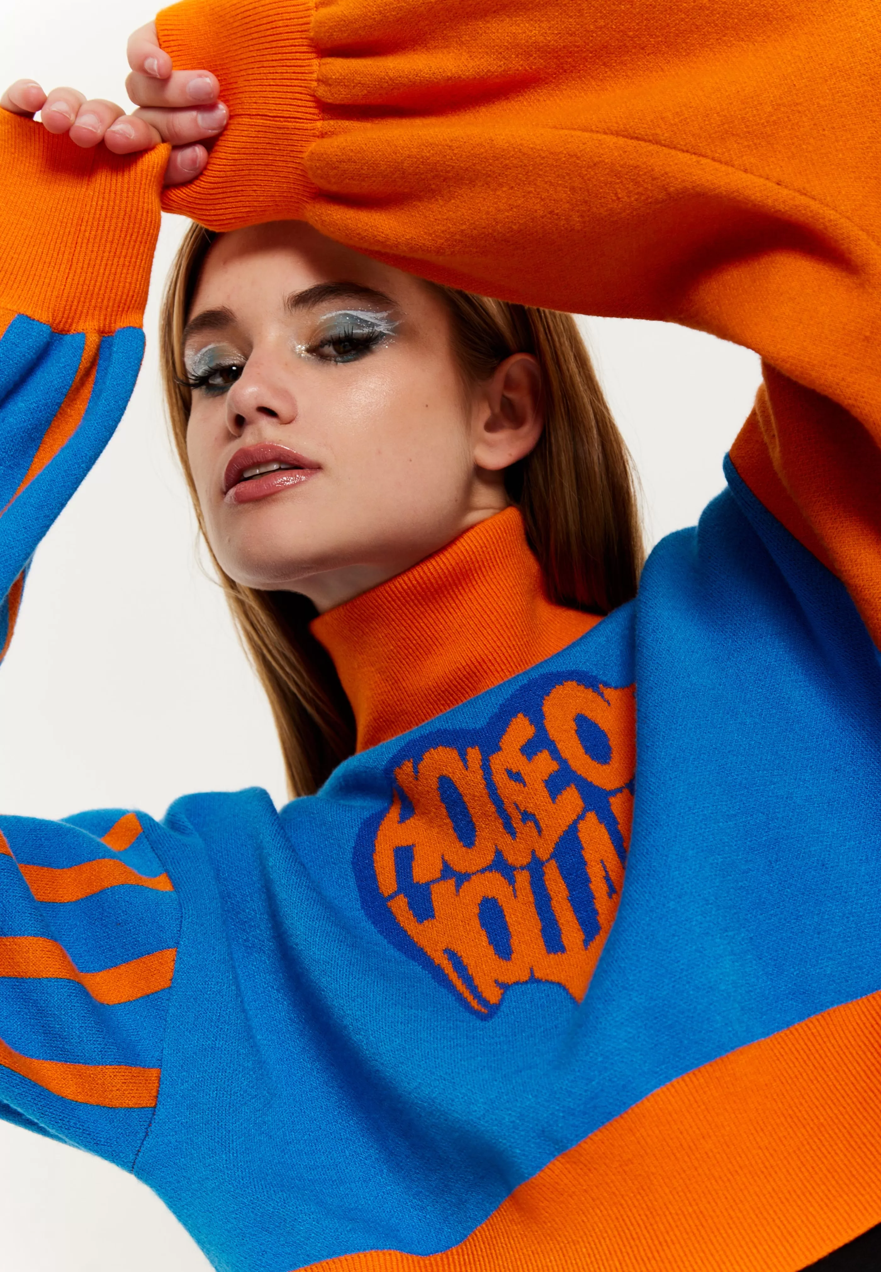 Cheap Melting Heart Logo Jumper In And Orange Jumpers & Hoodies