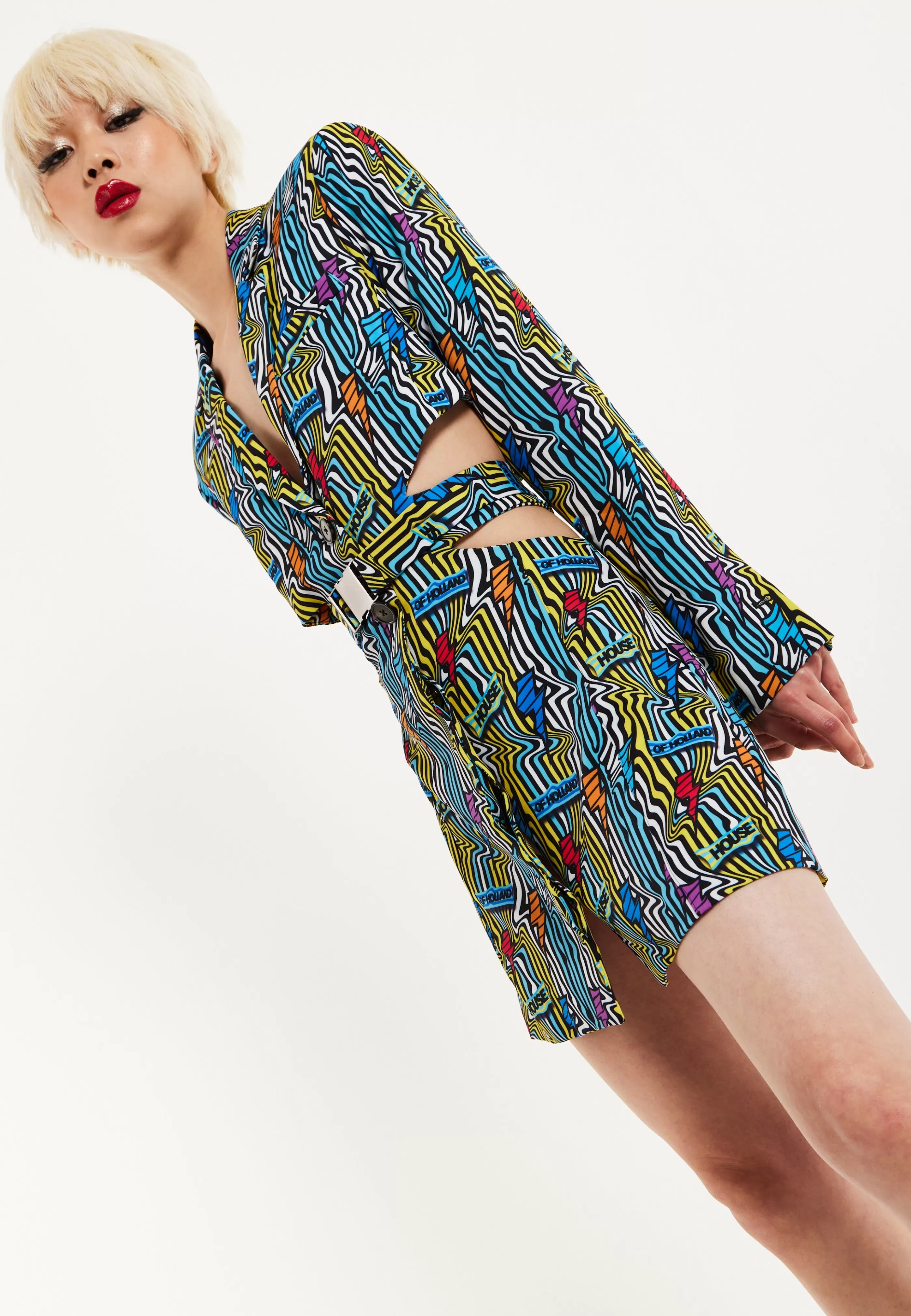 Cheap Mini Jacket Dress Lightning Bolt Print With Buckle Fa Dresses | Dresses