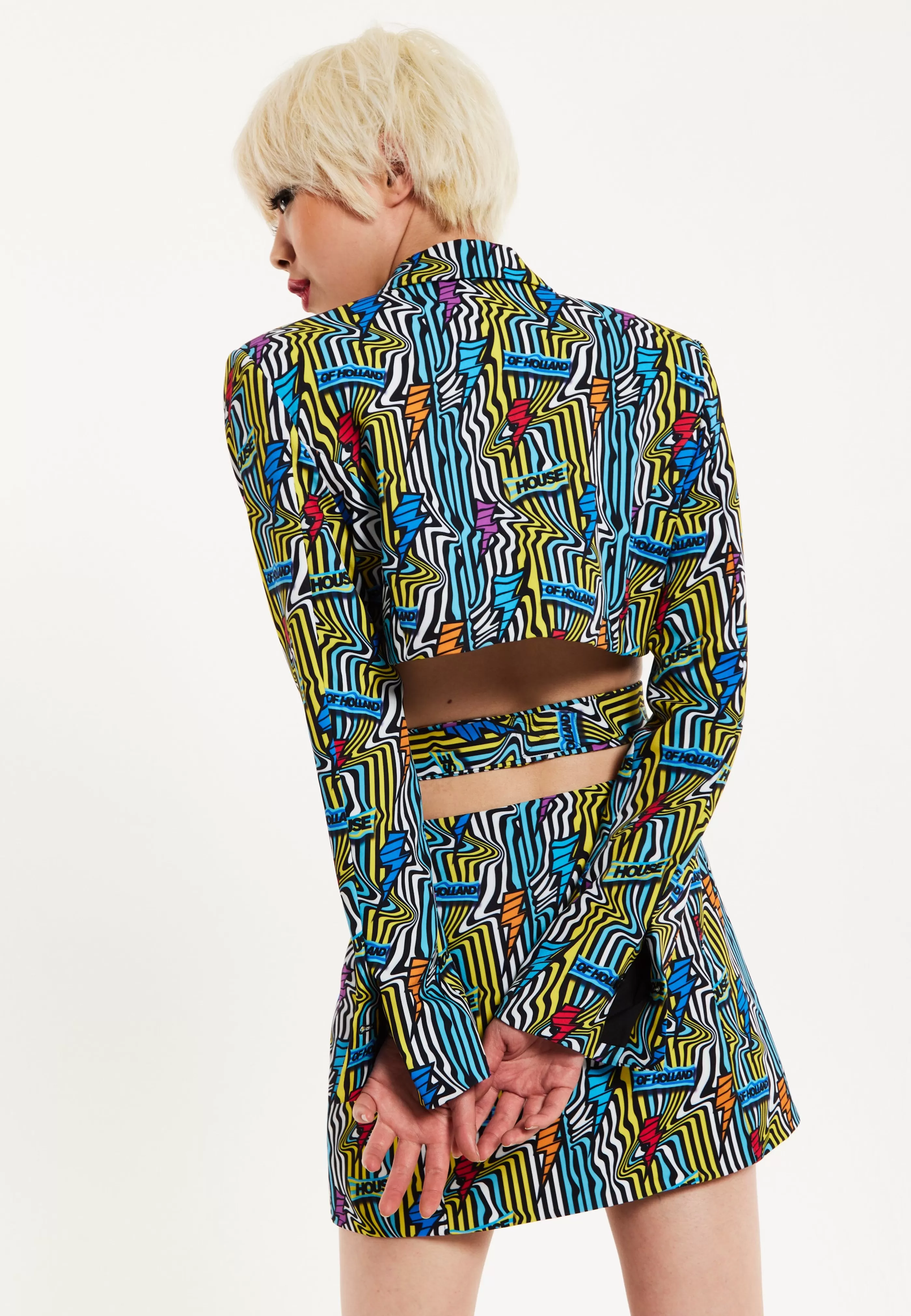 Cheap Mini Jacket Dress Lightning Bolt Print With Buckle Fa Dresses | Dresses