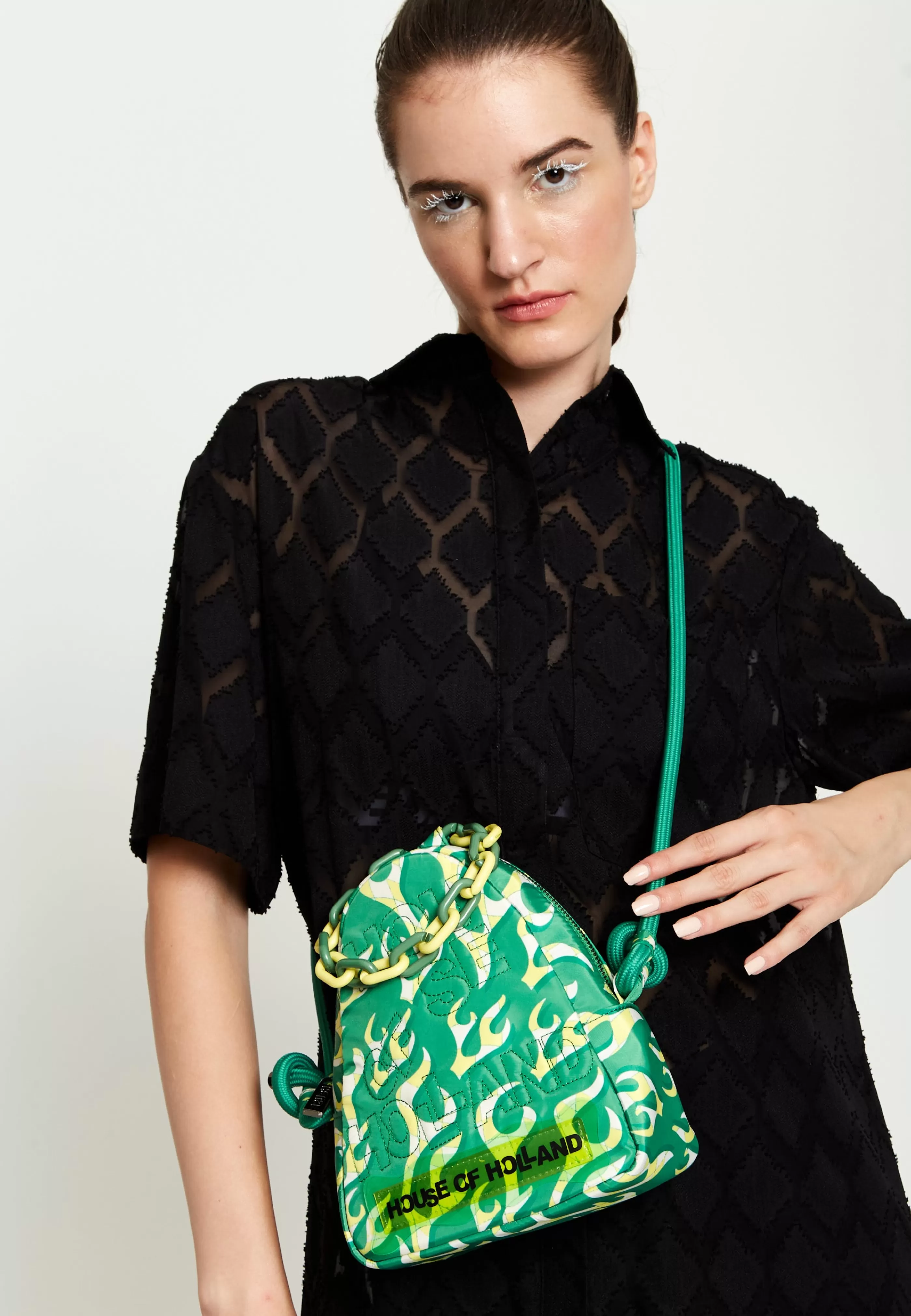 Sale Mint Flame Bag With Quilted Logo And Chain Deta Bags and Wallets | Bags and Wallets