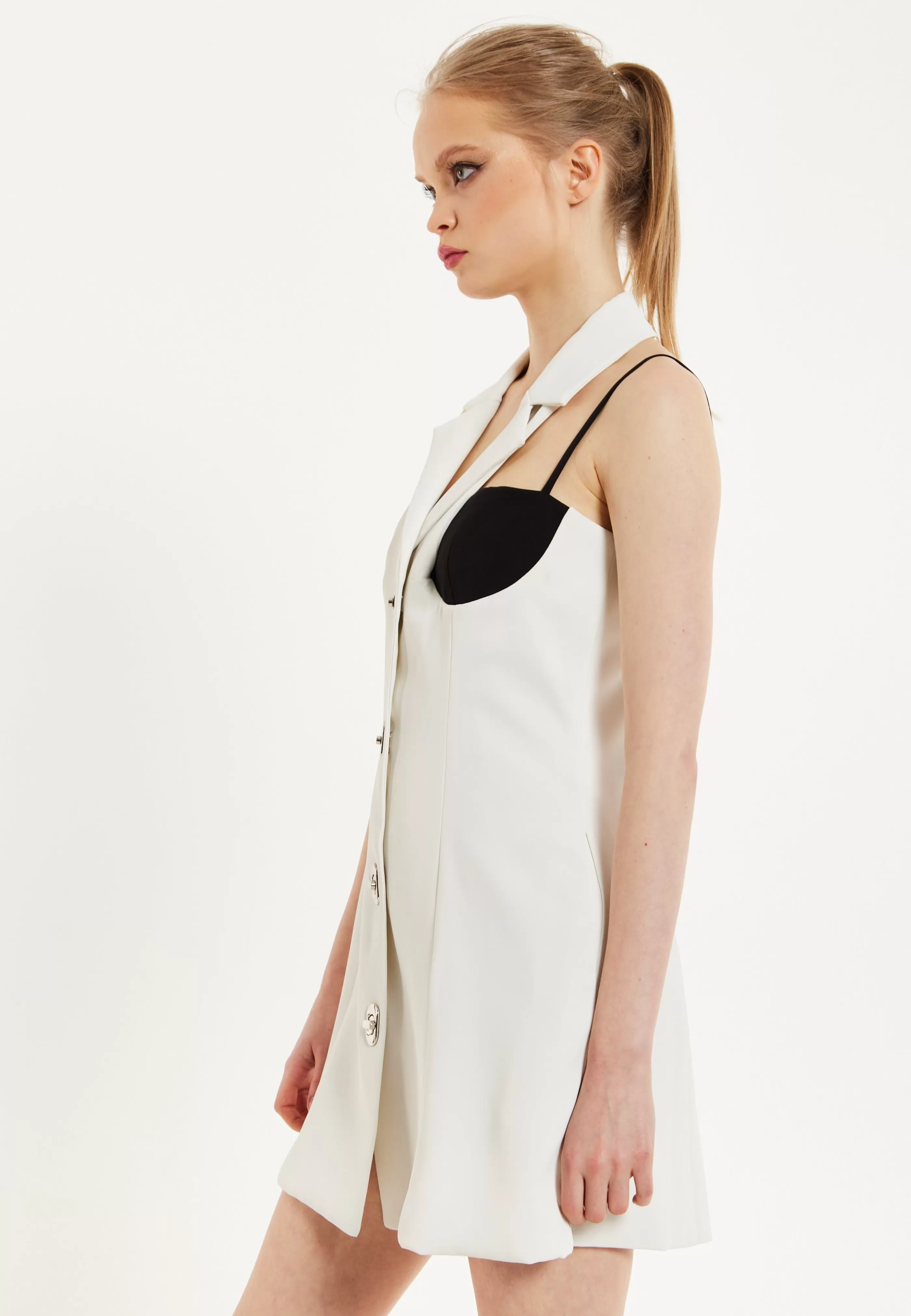 Cheap Monochrome Lapel Lock Blazer Dress Off Dresses | Dresses