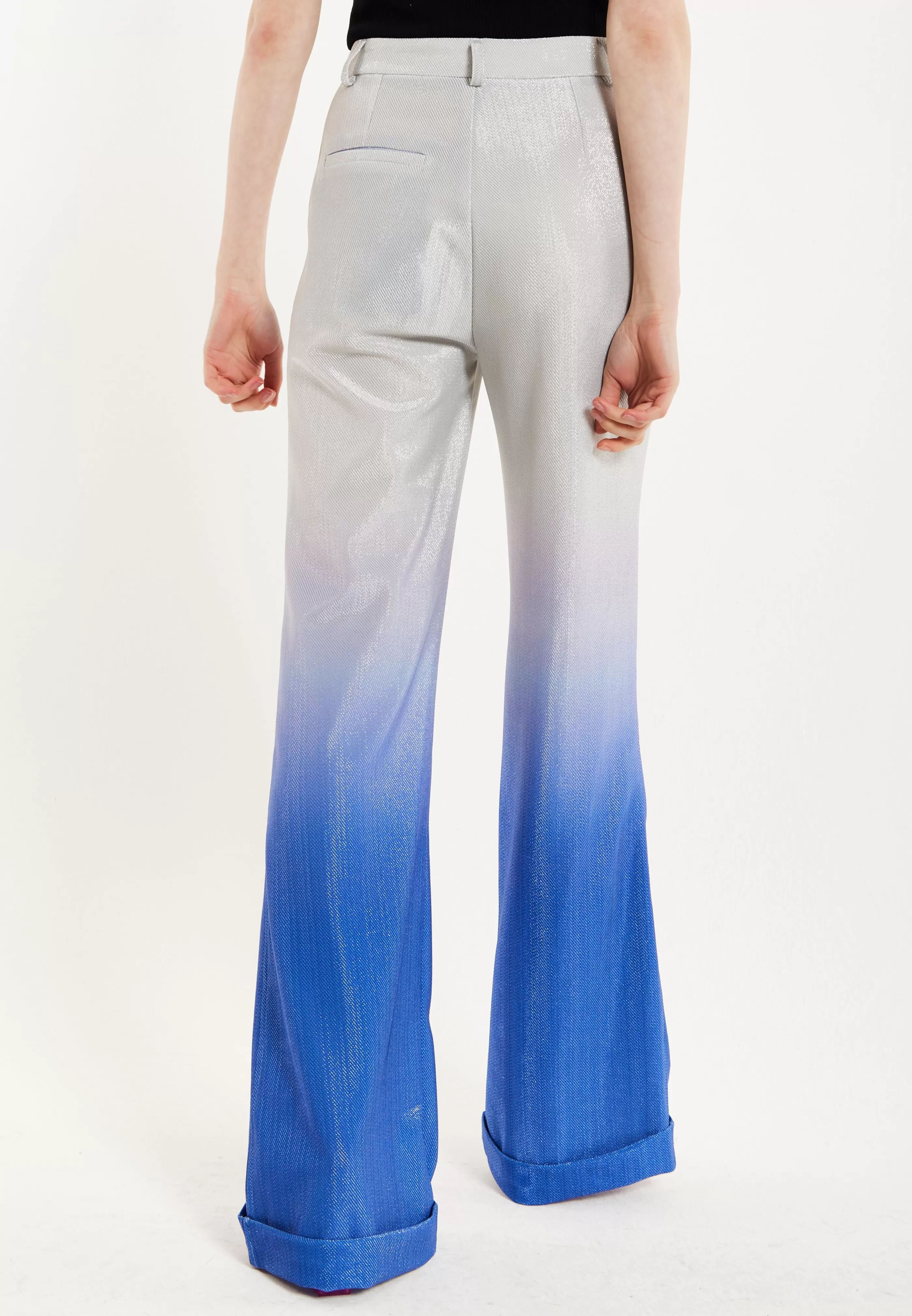 Cheap Ombre Shimmer Trousers In Blue And Silver Suits | Skirts & Trousers
