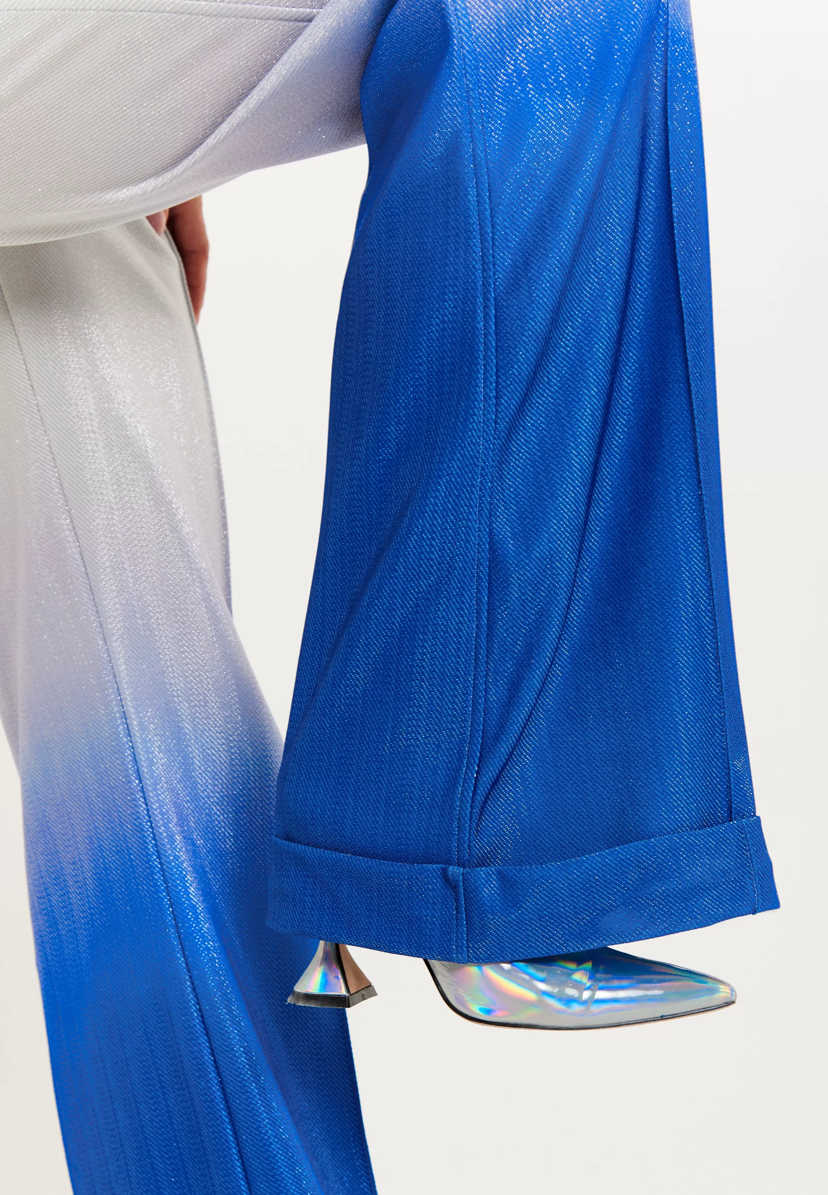 Cheap Ombre Shimmer Trousers In Blue And Silver Suits | Skirts & Trousers